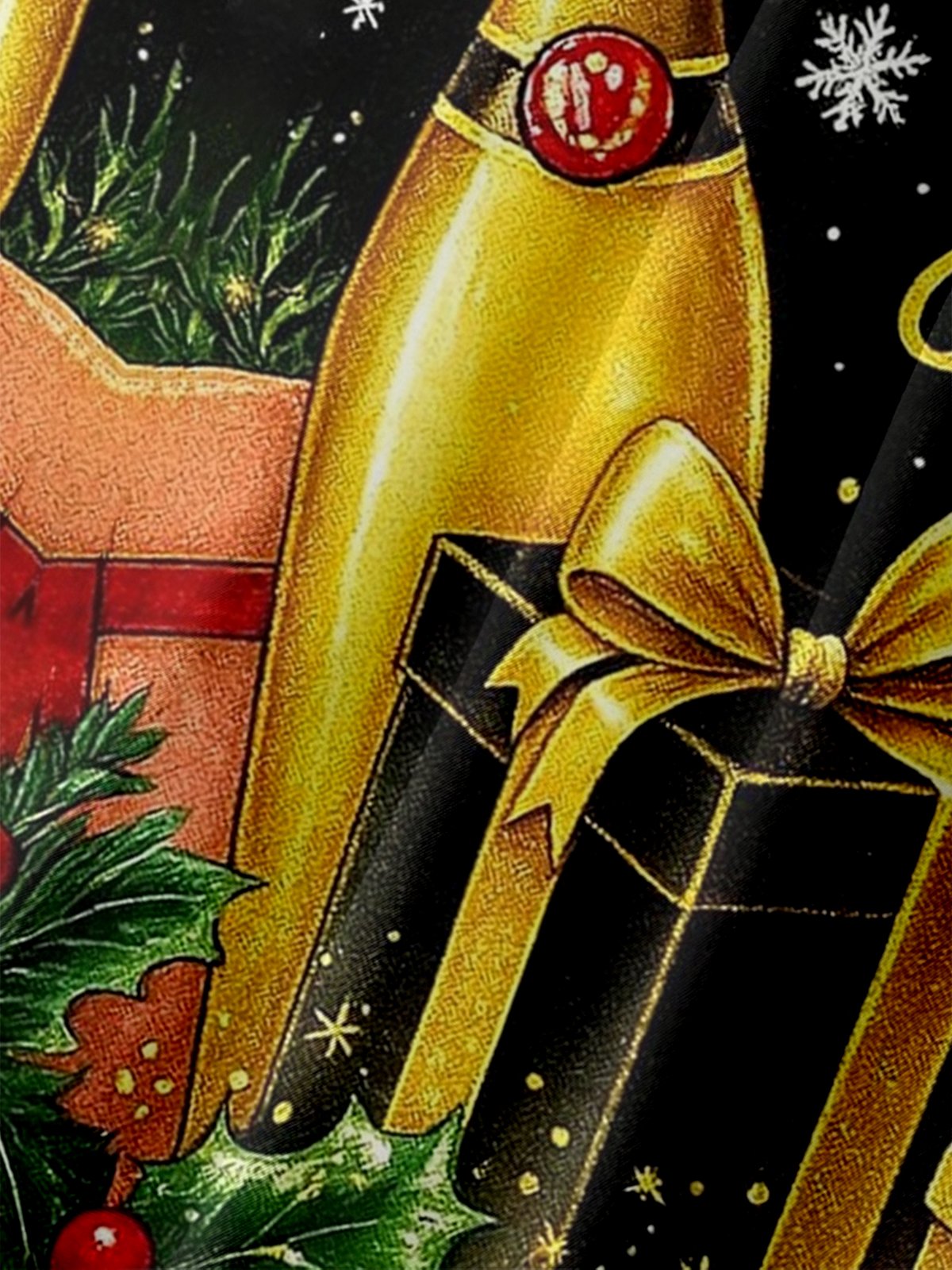 Moisture Wicking Happy New Year Wine Glass Fireworks Hawaiian Shirt with Chest Pocket