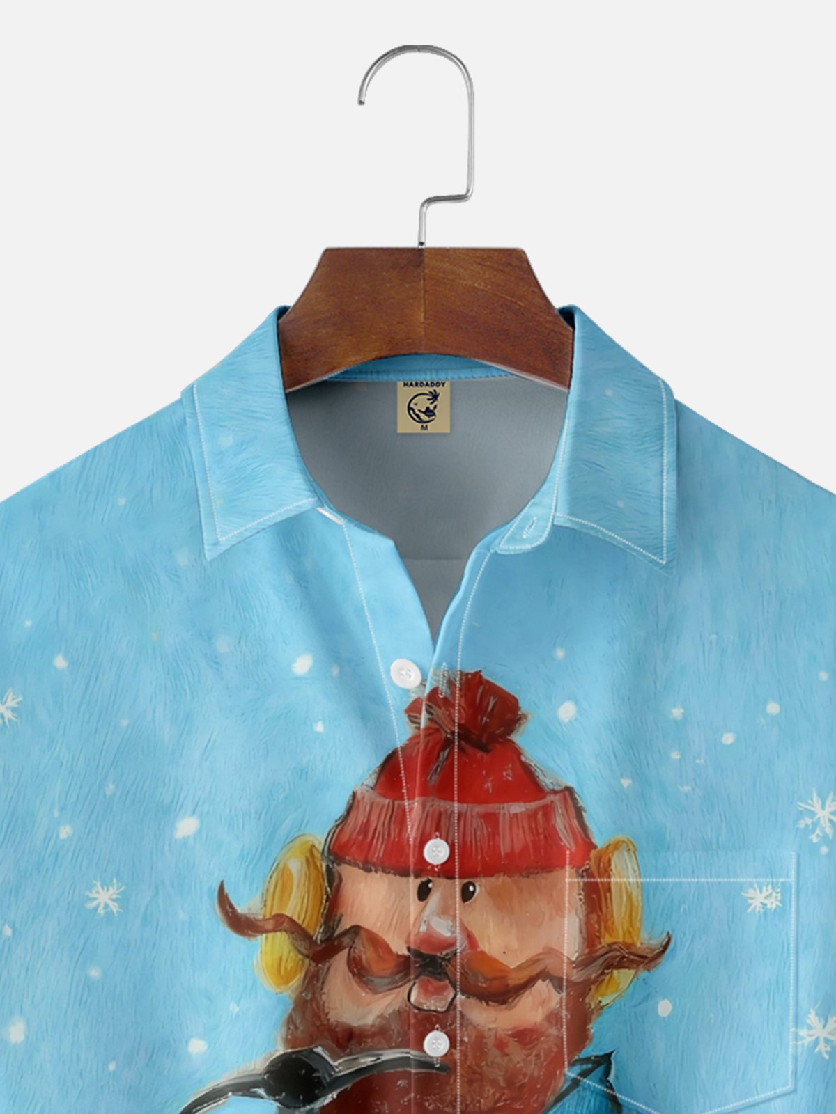 Moisture Wicking Christmas Miner Chest Pocket Hawaiian Shirt