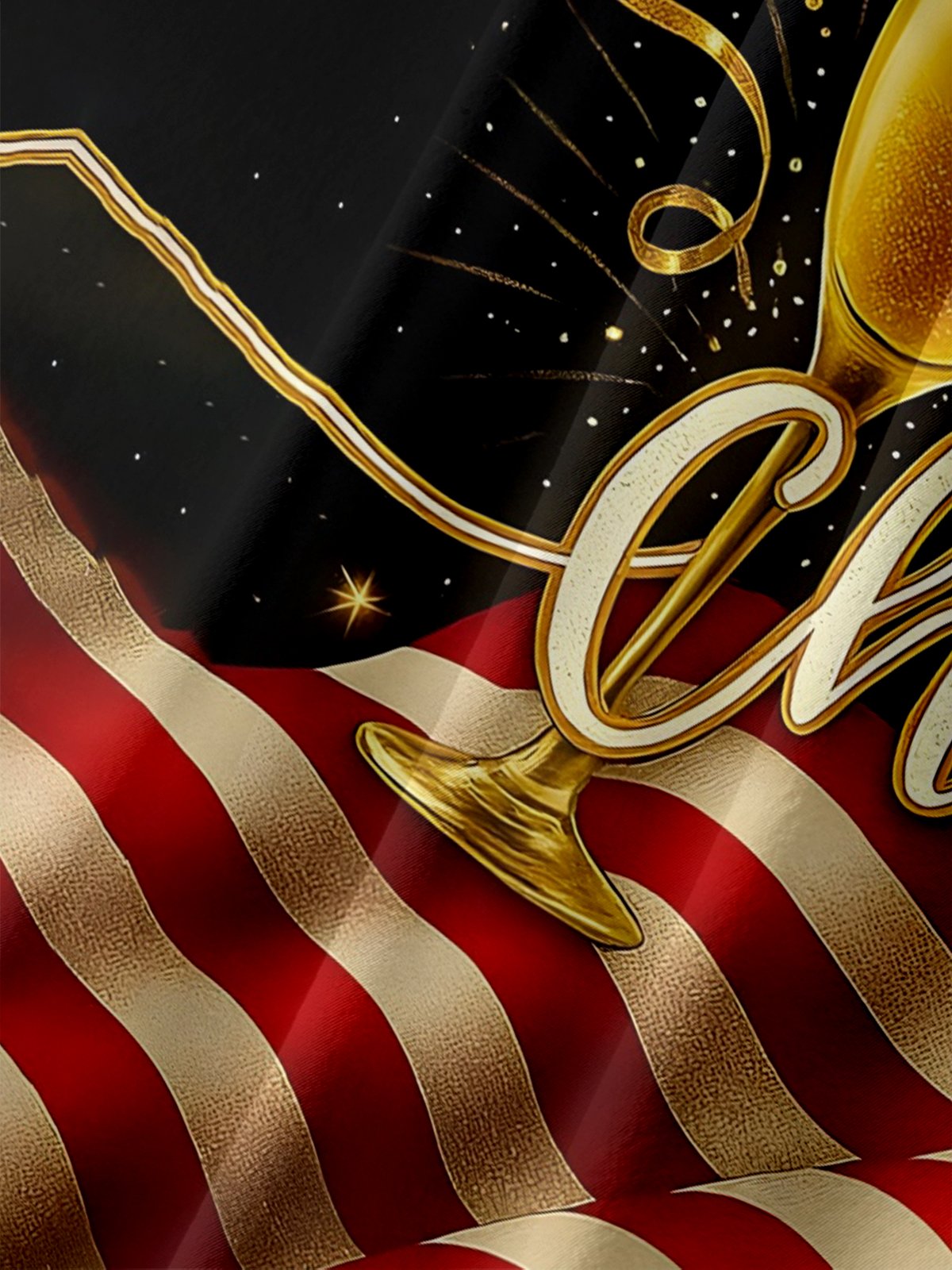 Moisture Wicking Happy New Year Hawaiian Shirt with Chest Pocket