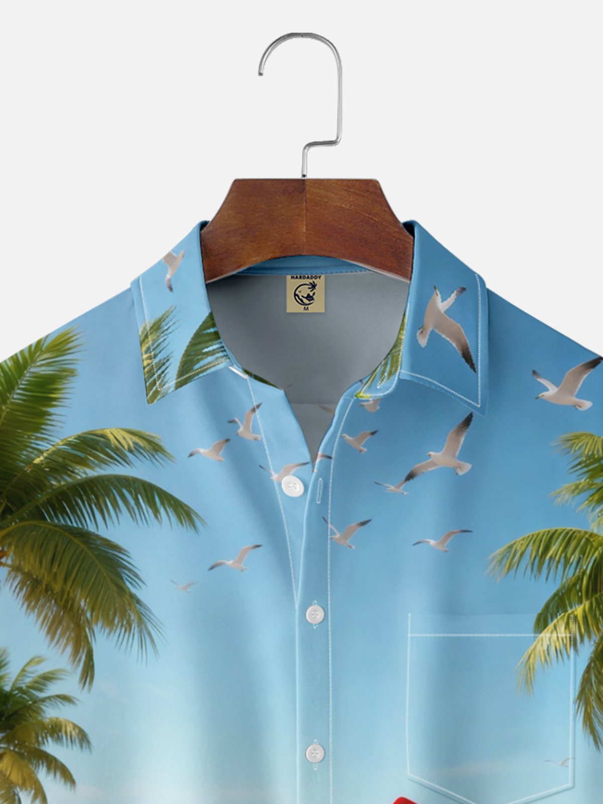 Moisture Wicking Christmas Fun Ugly Santa Claus Chest Pocket Hawaiian Shirt