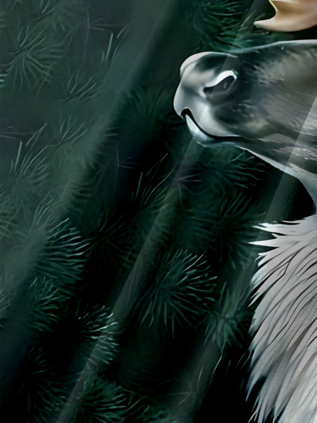 Moisture-wicking Christmas Reindeer Art Christmas Tree Chest Pocket Casual Shirt