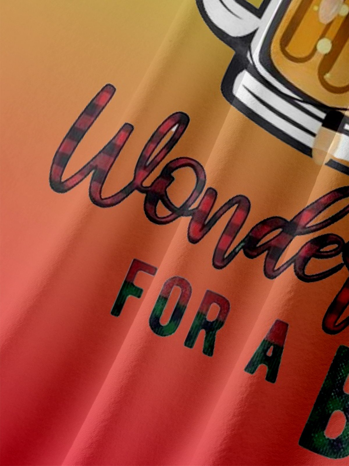 Moisture Wicking Christmas Beer Chest Pocket Hawaiian Shirt