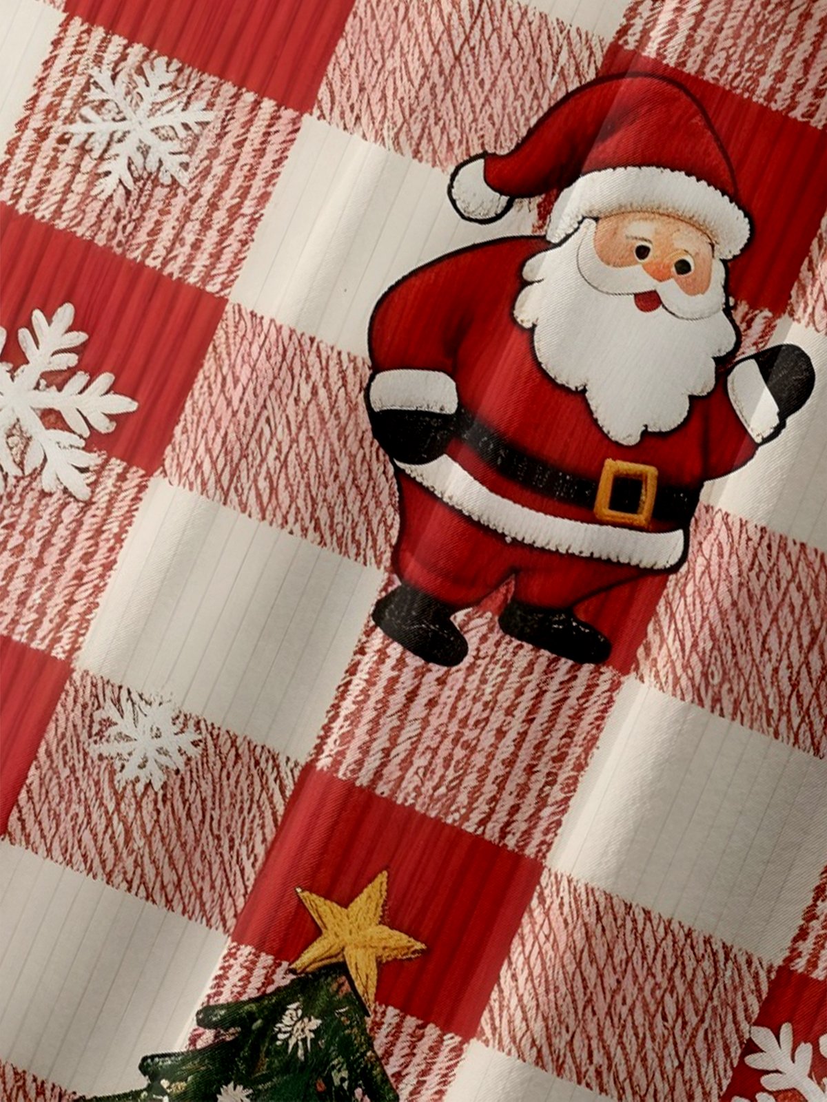Moisture-wicking Christmas Santa Claus Chest Pocket Casual Shirt