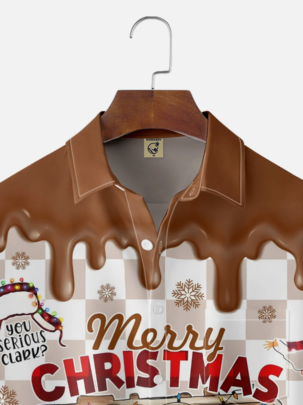 Big size  Moisture Wicking Crazy Christmas Vacation Eddie Chest Pocket Hawaiian Shirt