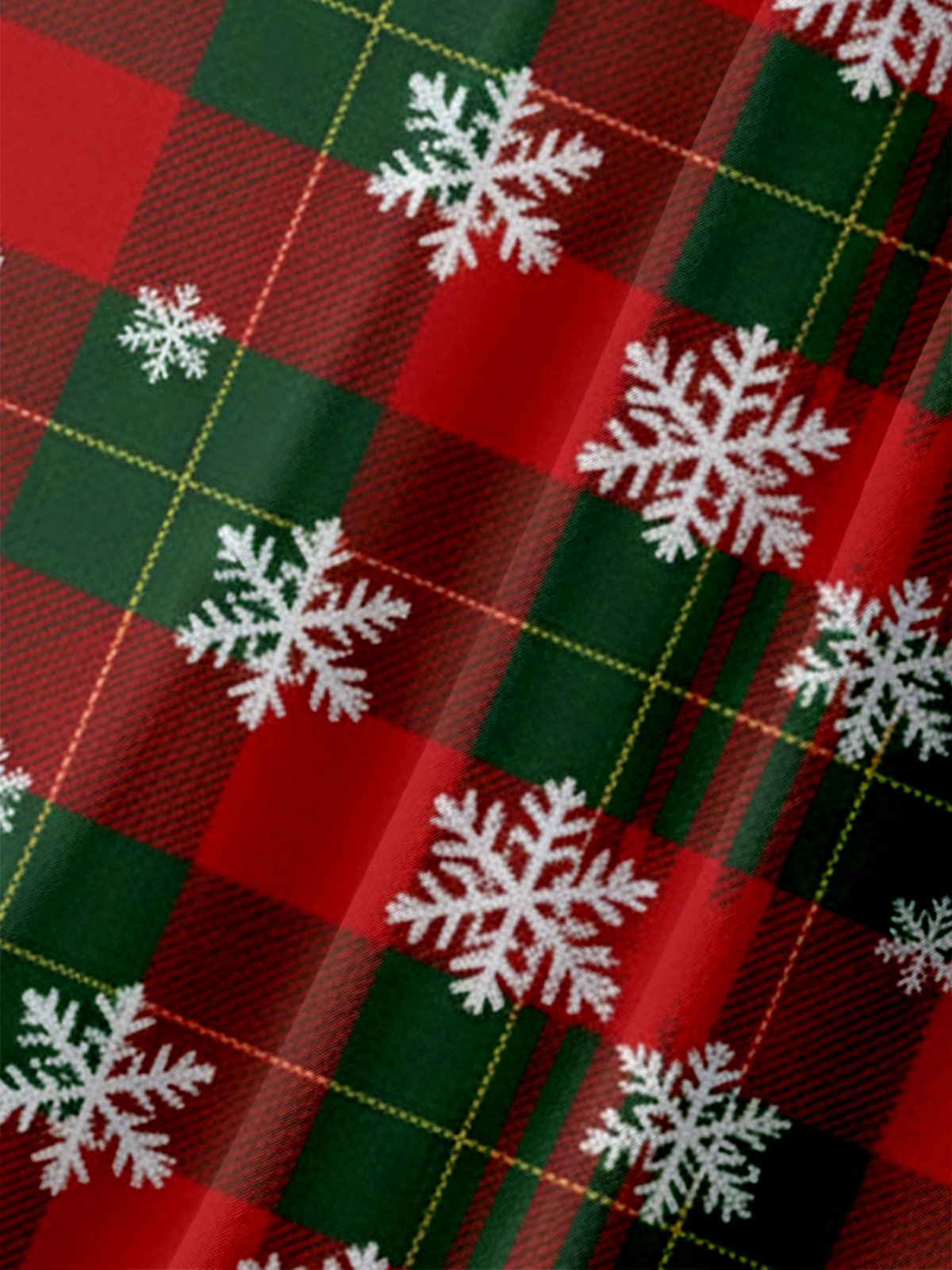 Moisture-wicking Christmas Snowflake Plaid Chest Pocket Holiday Shirt