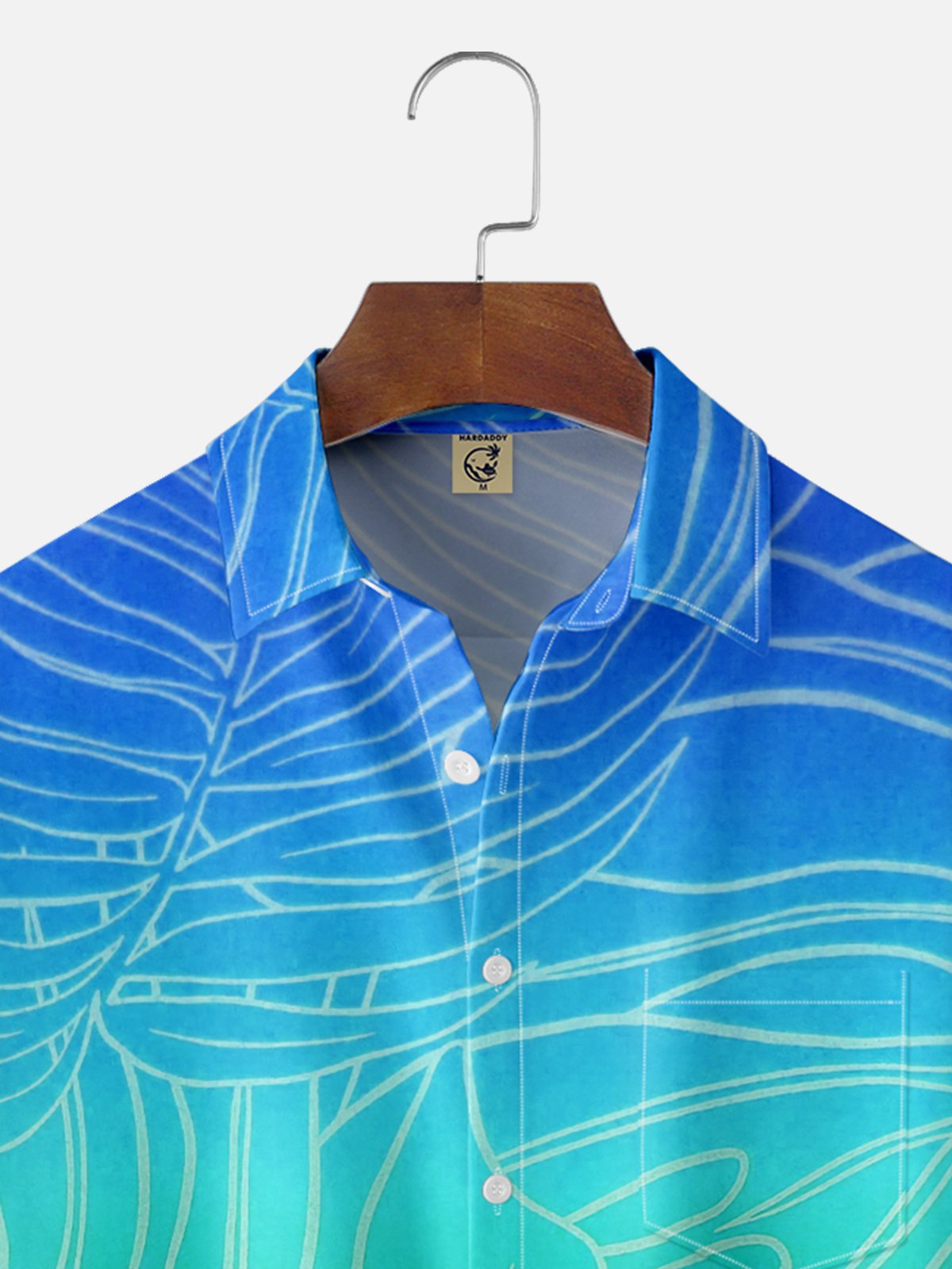 Moisture-wicking Palm Tree Chest Pocket Hawaiian Shirt