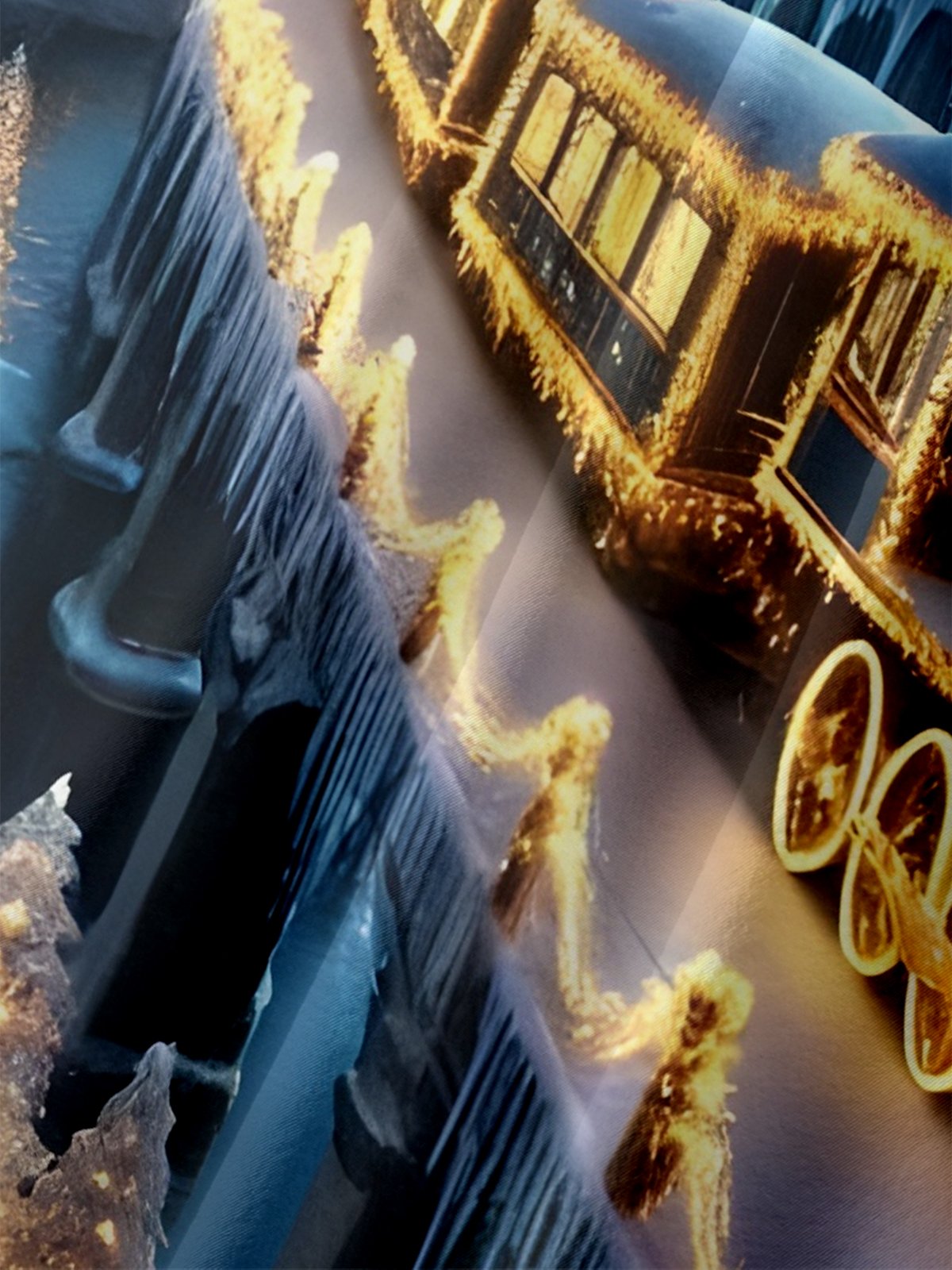 Moisture Wicking Christmas-Themed Train Chest Pocket Hawaiian Shirt