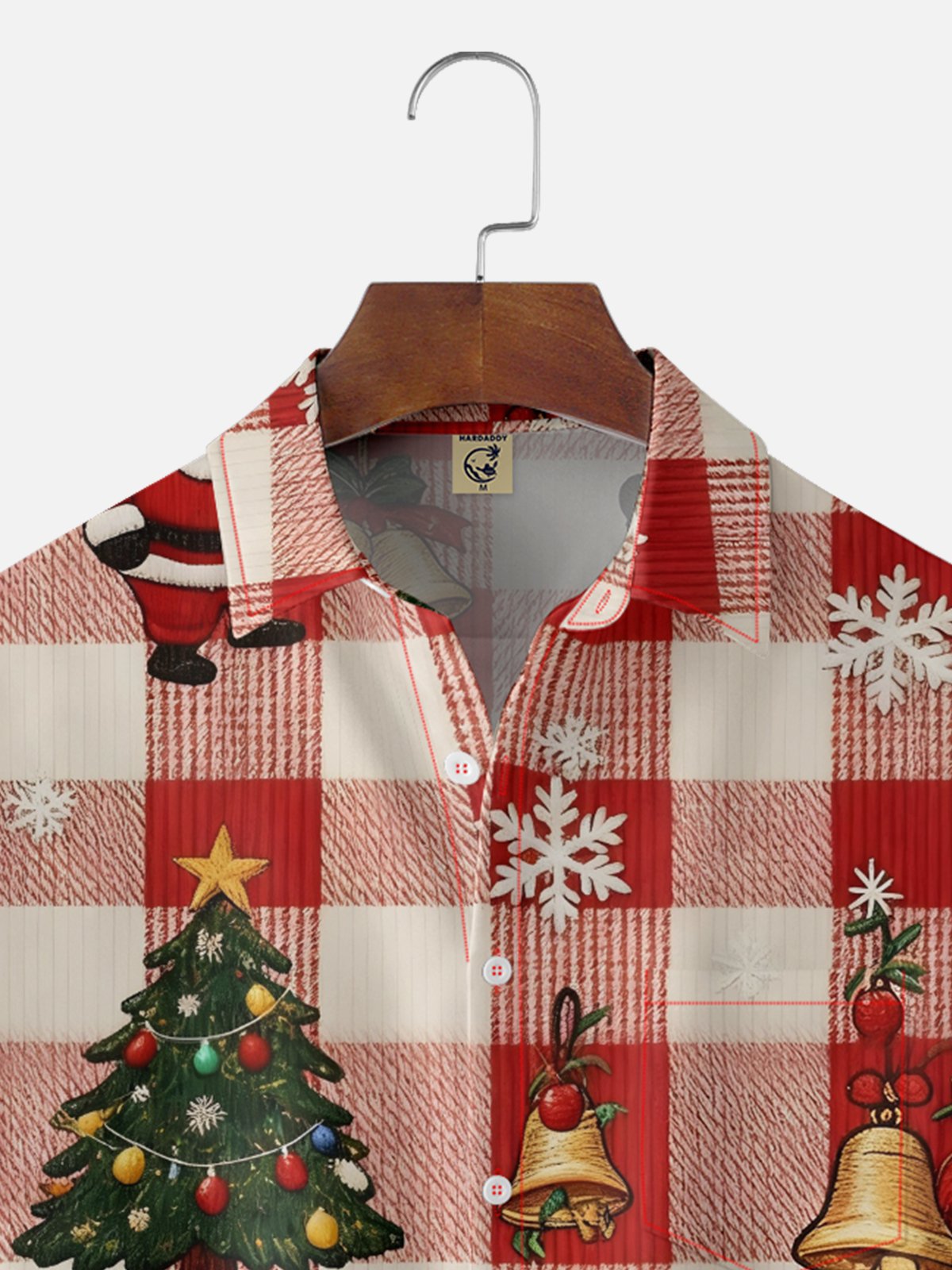 Moisture-wicking Christmas Santa Claus Chest Pocket Casual Shirt