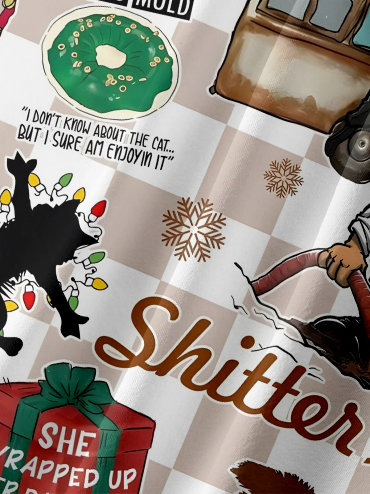 Big size  Moisture Wicking Crazy Christmas Vacation Eddie Chest Pocket Hawaiian Shirt