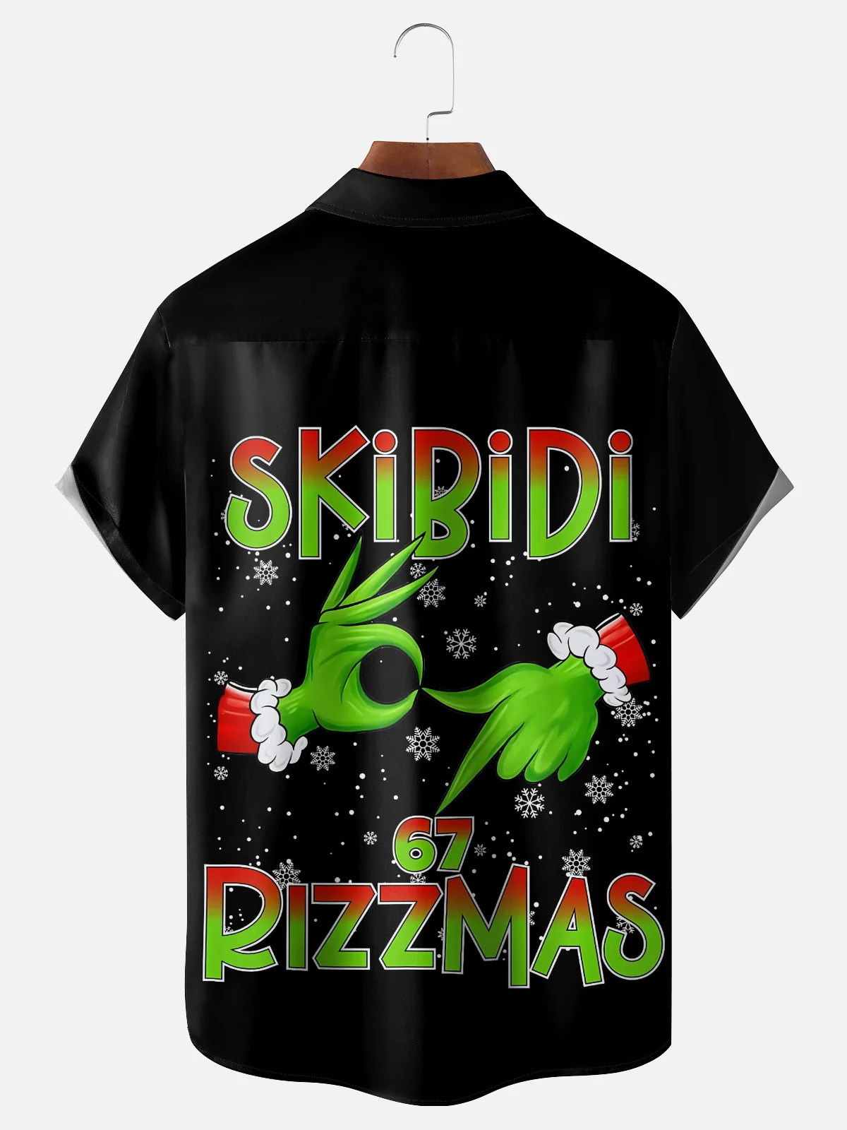 Moisture-wicking Merry Christmas Skibidi Rizzmas Chest Pocket Holiday Shirt