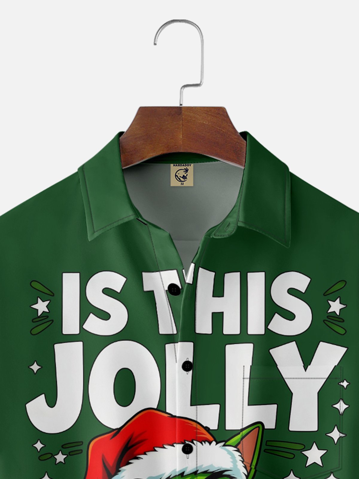 Moisture-wicking Christmas Cat Is This Jolly Enough Chest Pocket Holiday Shirt
