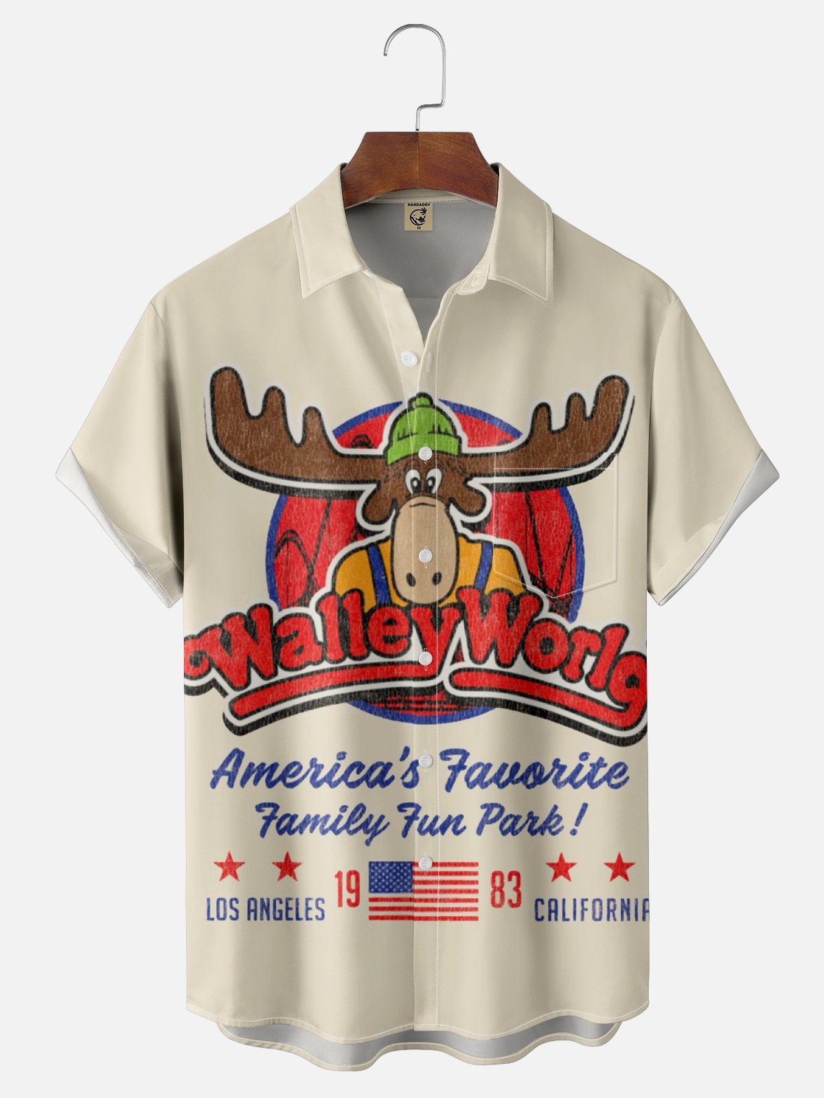 Moisture Wicking Merry Christmas Walley Worlg Chest Pocket Hawaiian Shirt