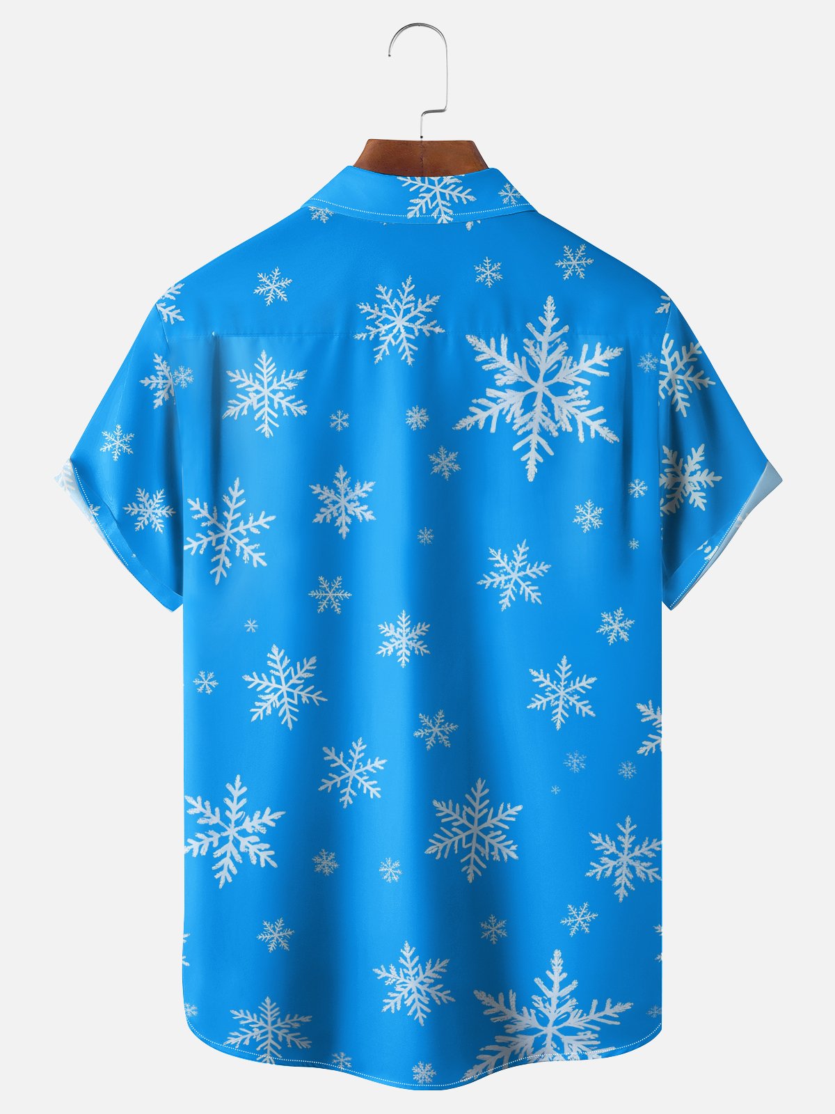Moisture-wicking Christmas Snowflake Chest Pocket Casual Shirt