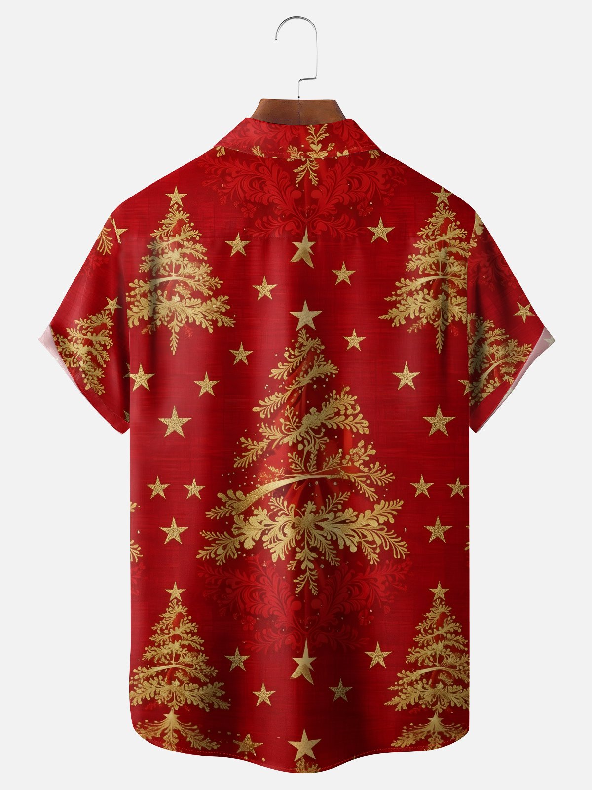 Moisture-wicking Christmas Tree Chest Pocket Holiday Shirt