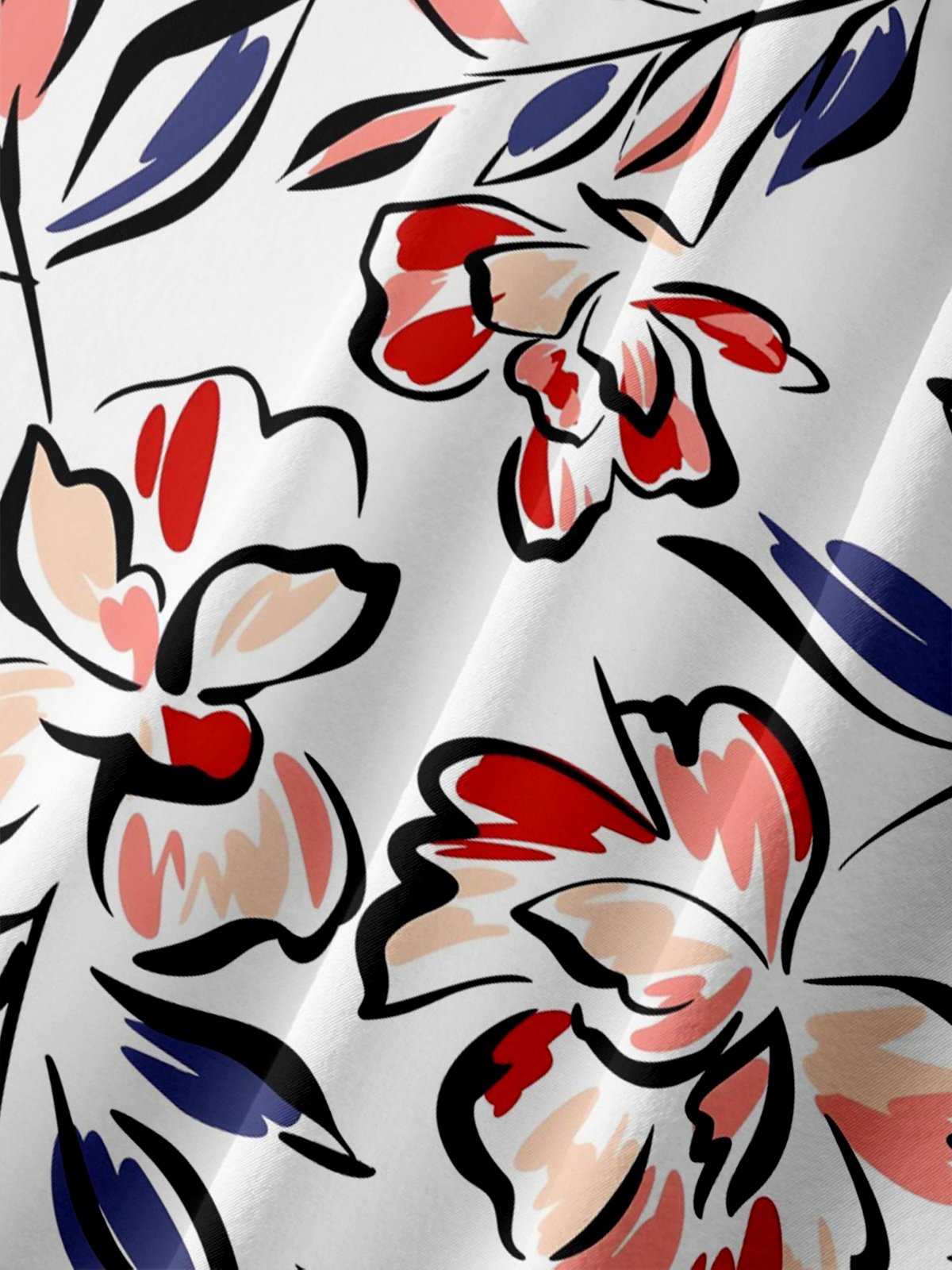 Moisture Wicking Tropical Plant Flower Chest Pocket Hawaiian Shirt