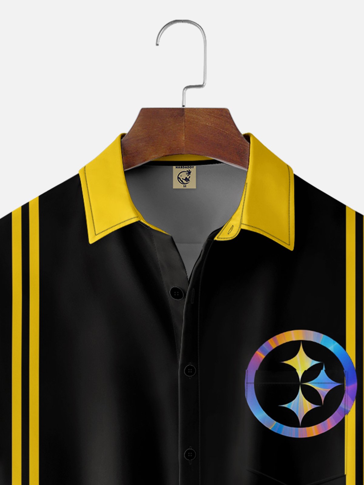 Moisture-wicking American Football Pittsburgh Art Steelers Holiday Chest Pocket Bowling Shirt