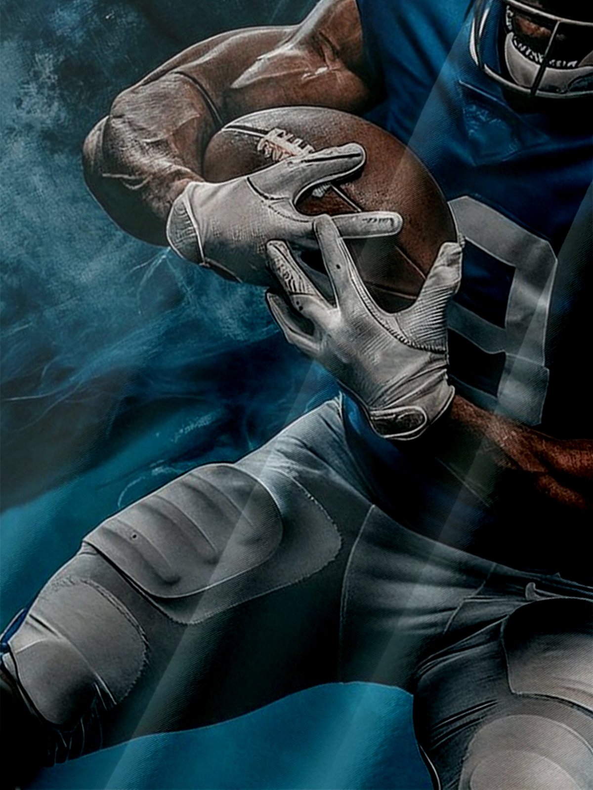 Moisture-Wicking American Football Detroit Art Lions Chest Pocket Casual Shirt