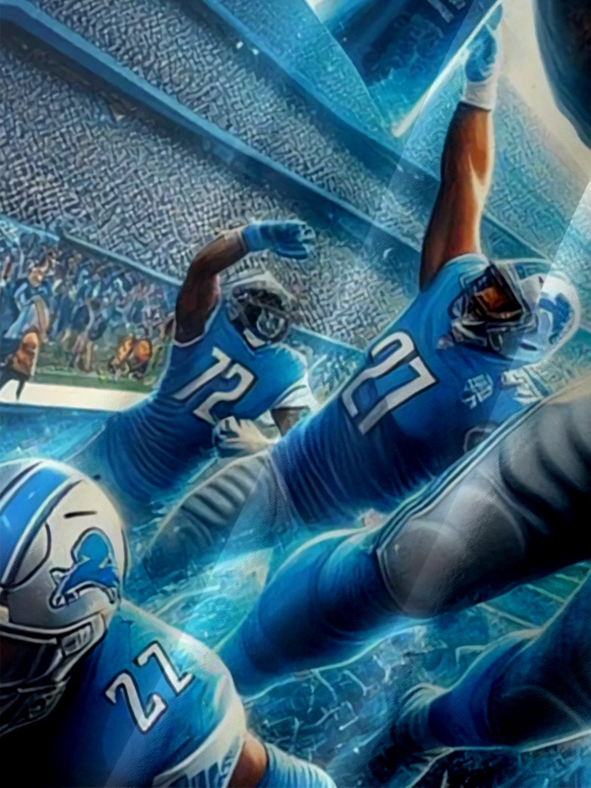 Moisture-Wicking American Football Detroit Art Lions Chest Pocket Casual Shirt