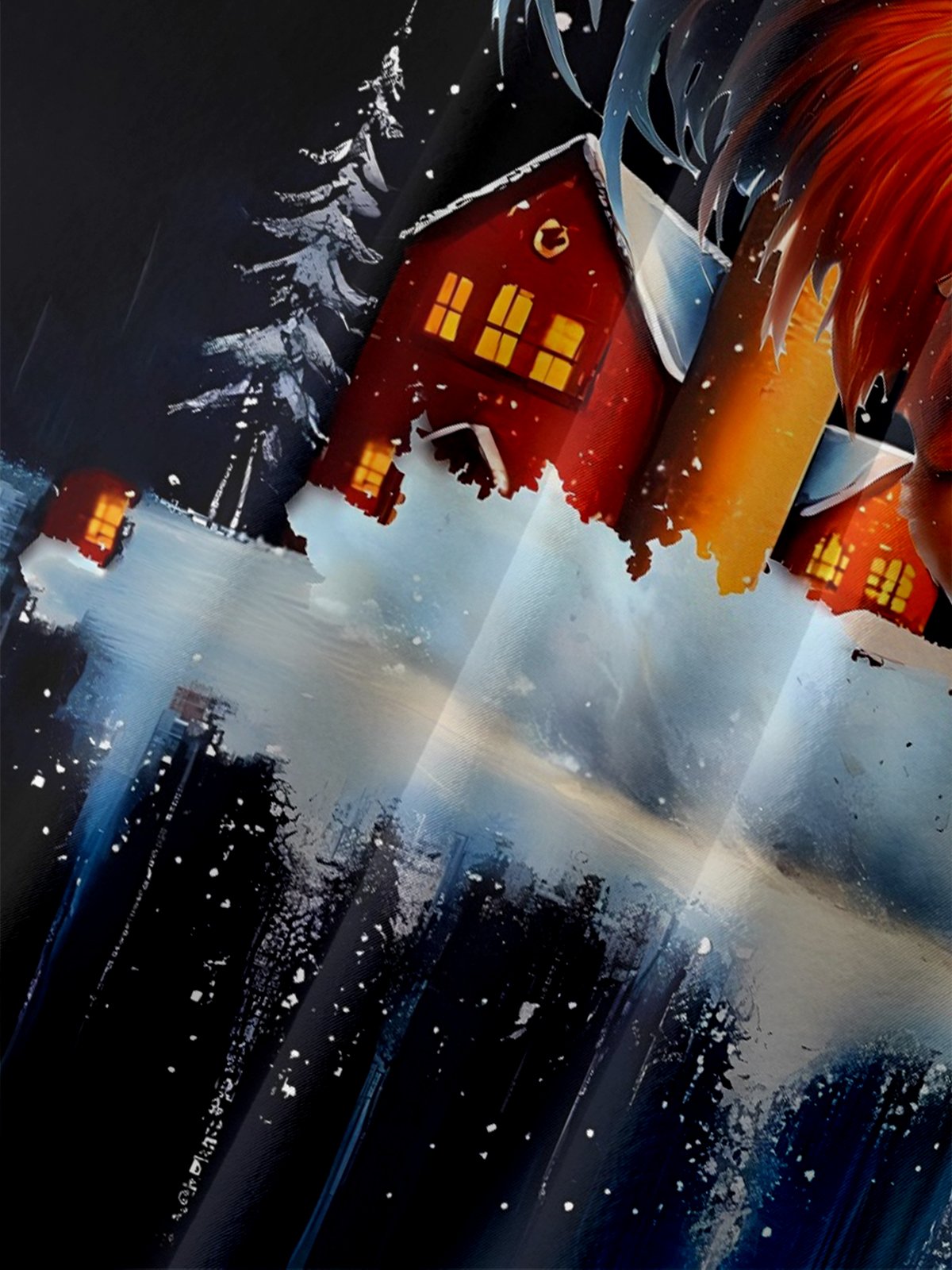 Moisture Wicking Santa Claus Riding A Rooster Chest Pocket Holiday Shirt