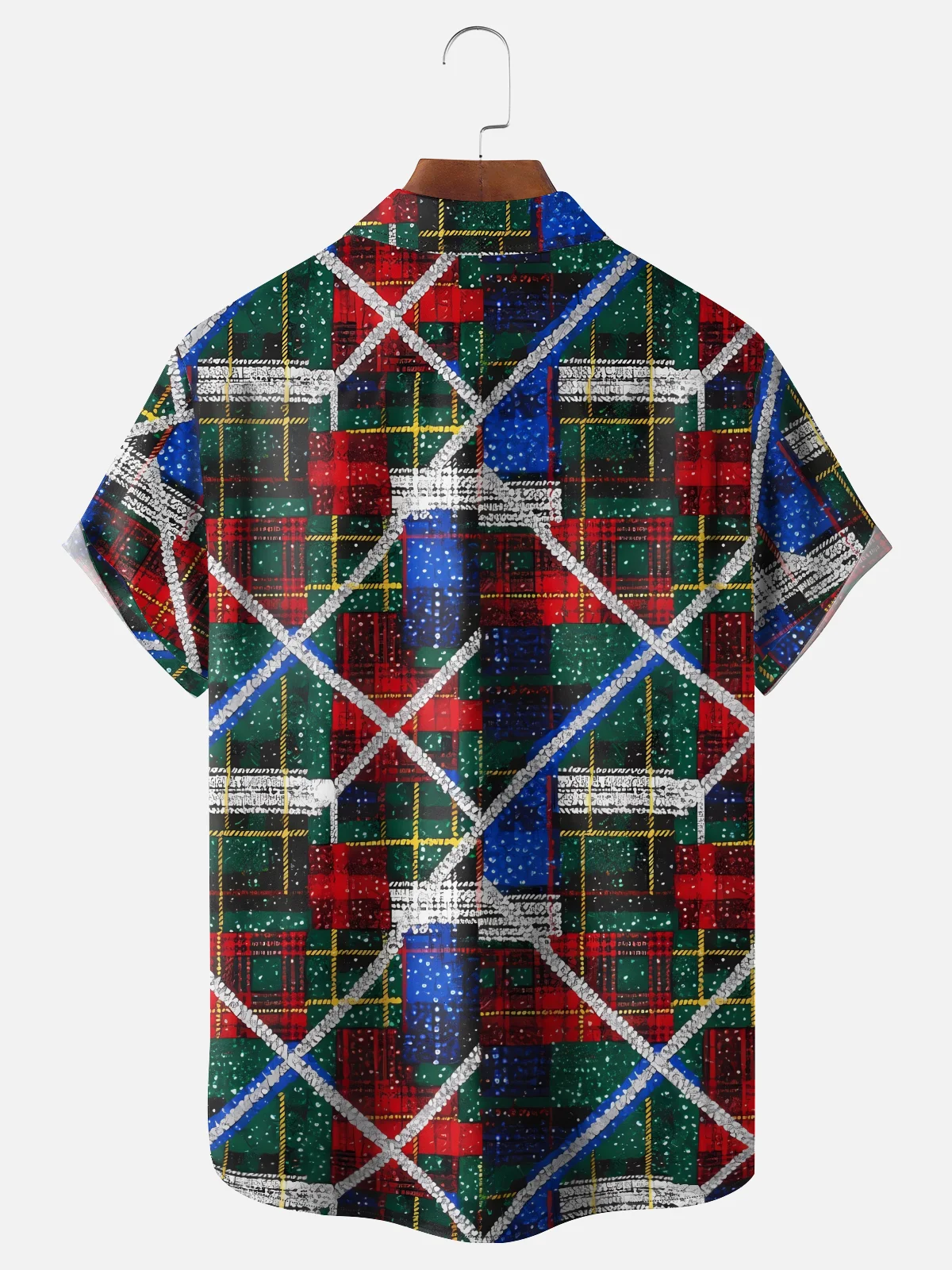 Moisture-wicking Christmas Plaid Chest Pocket Casual Shirt