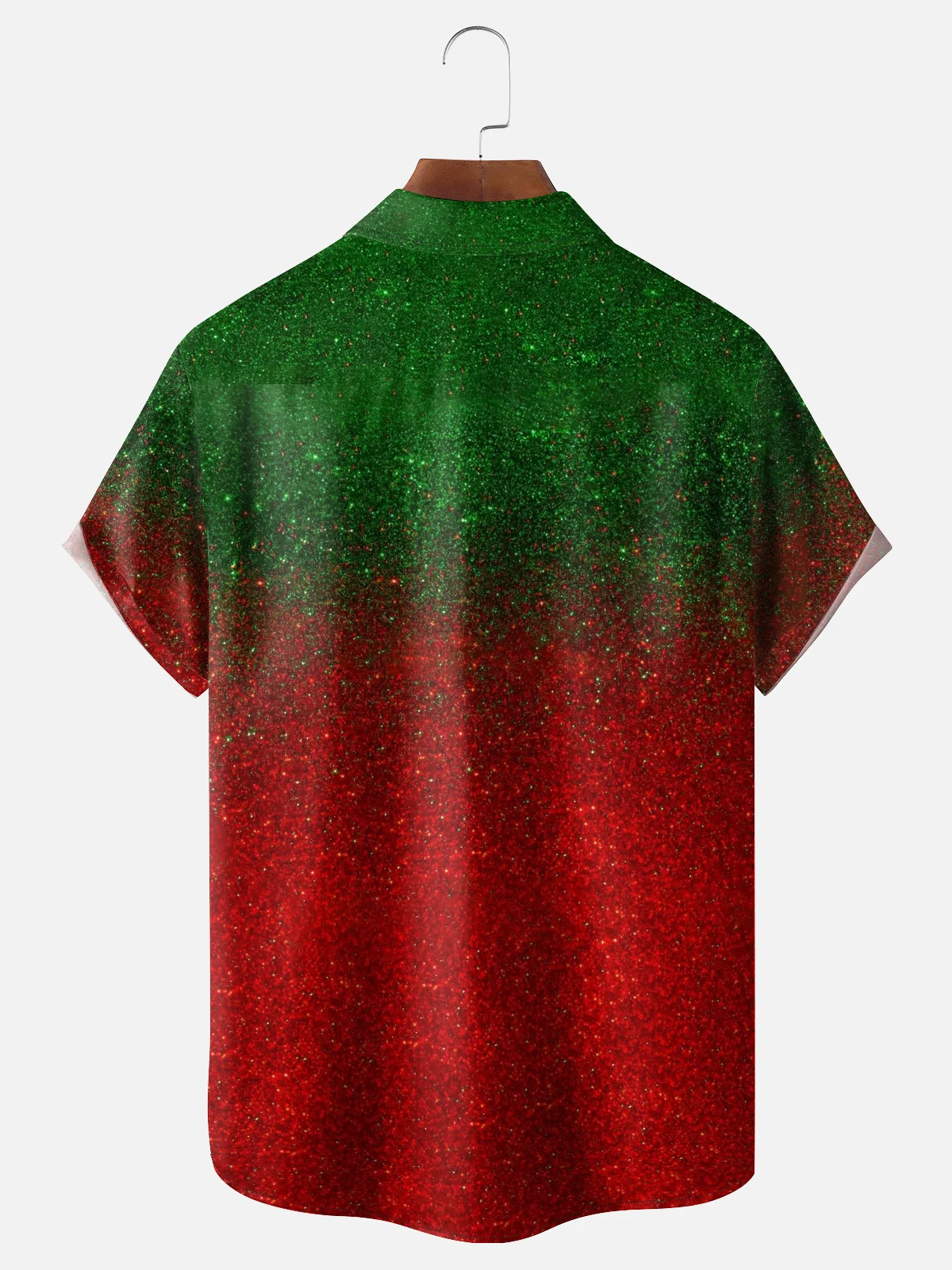 Moisture-wicking Christmas Tree Car Gradient Colors Chest Pocket Casual Shirt