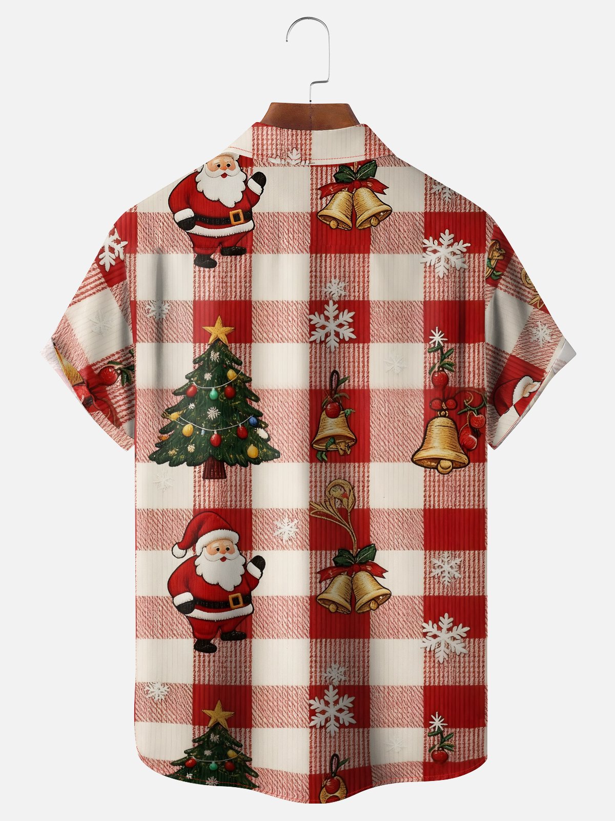 Moisture-wicking Christmas Santa Claus Chest Pocket Casual Shirt