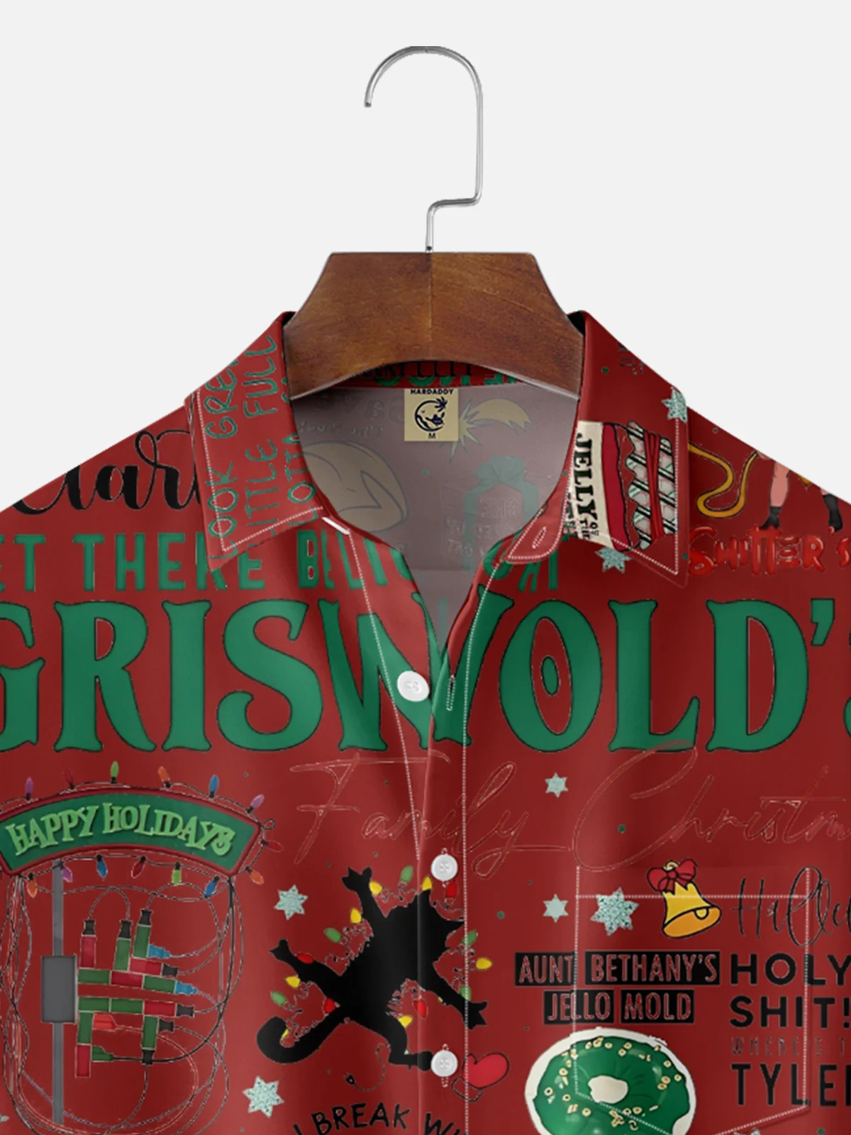 Tall Size Moisture-Wicking GRISWOLD Christmas Character Chest Pocket Hawaiian Shirt