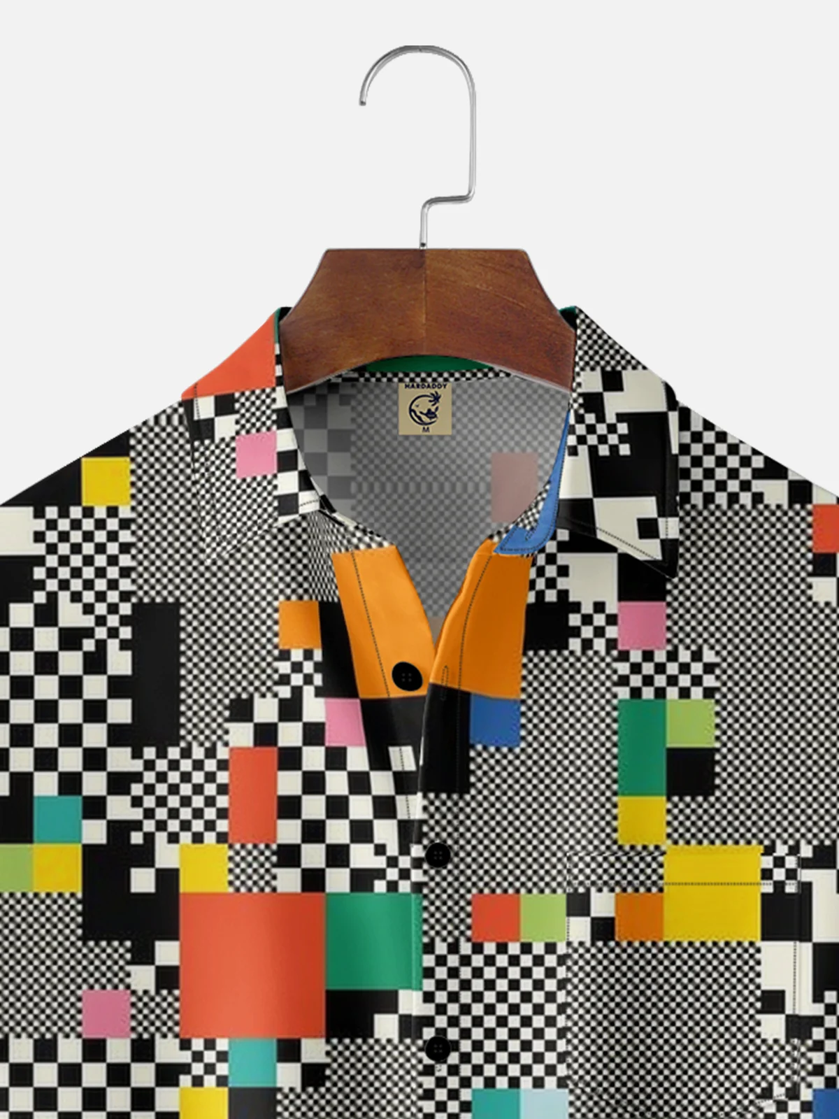 Moisture-wicking Geomatric Plaid Chest Pocket Casual Shirt