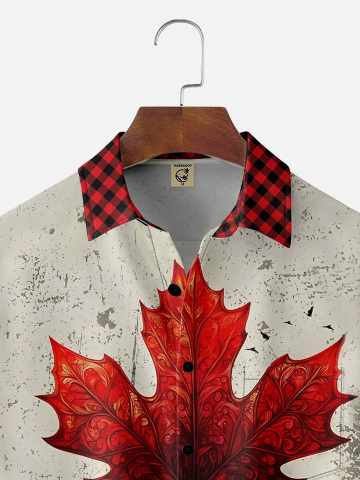 Moisture-wicking Canadian Maple Leaf Plaid Chest Pocket Casual Shirt
