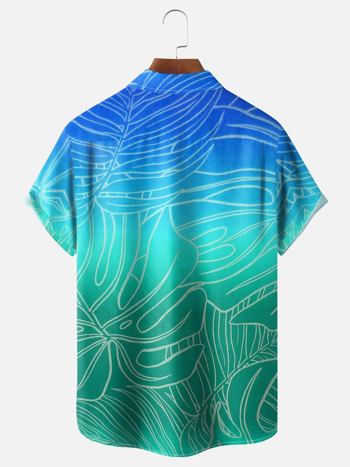 Moisture-wicking Palm Tree Chest Pocket Hawaiian Shirt