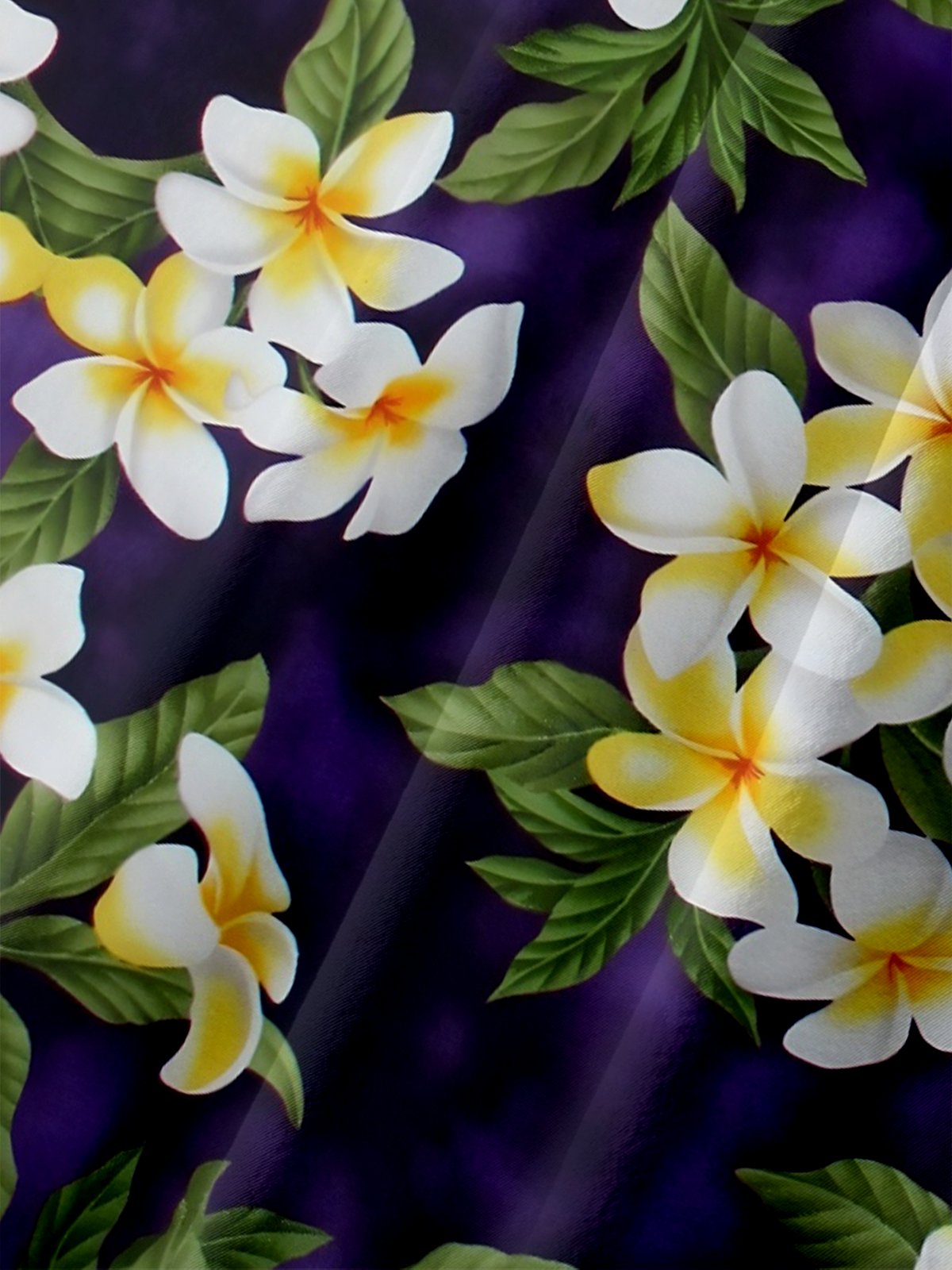 Moisture-wicking Plumeria Floral Chest Pocket Hawaiian Shirt