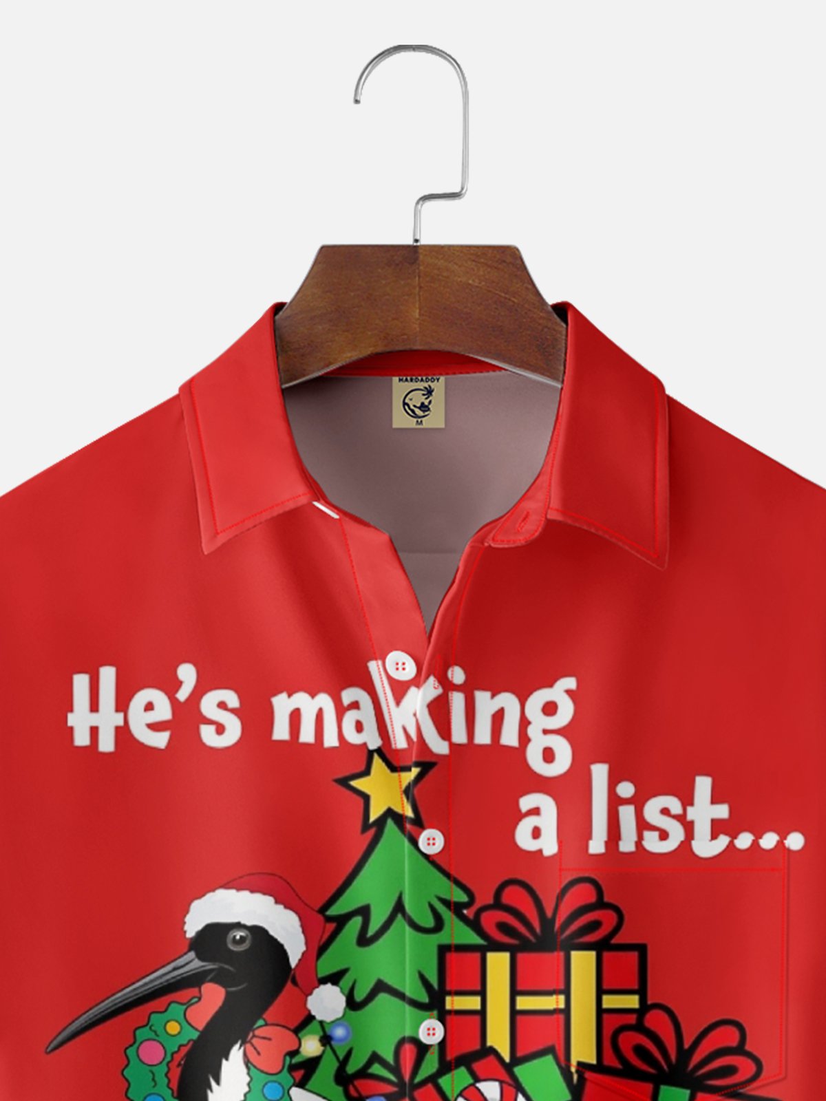 Moisture-wicking Christmas Bin Chicken It Twice Chest Pocket Holiday Shirt