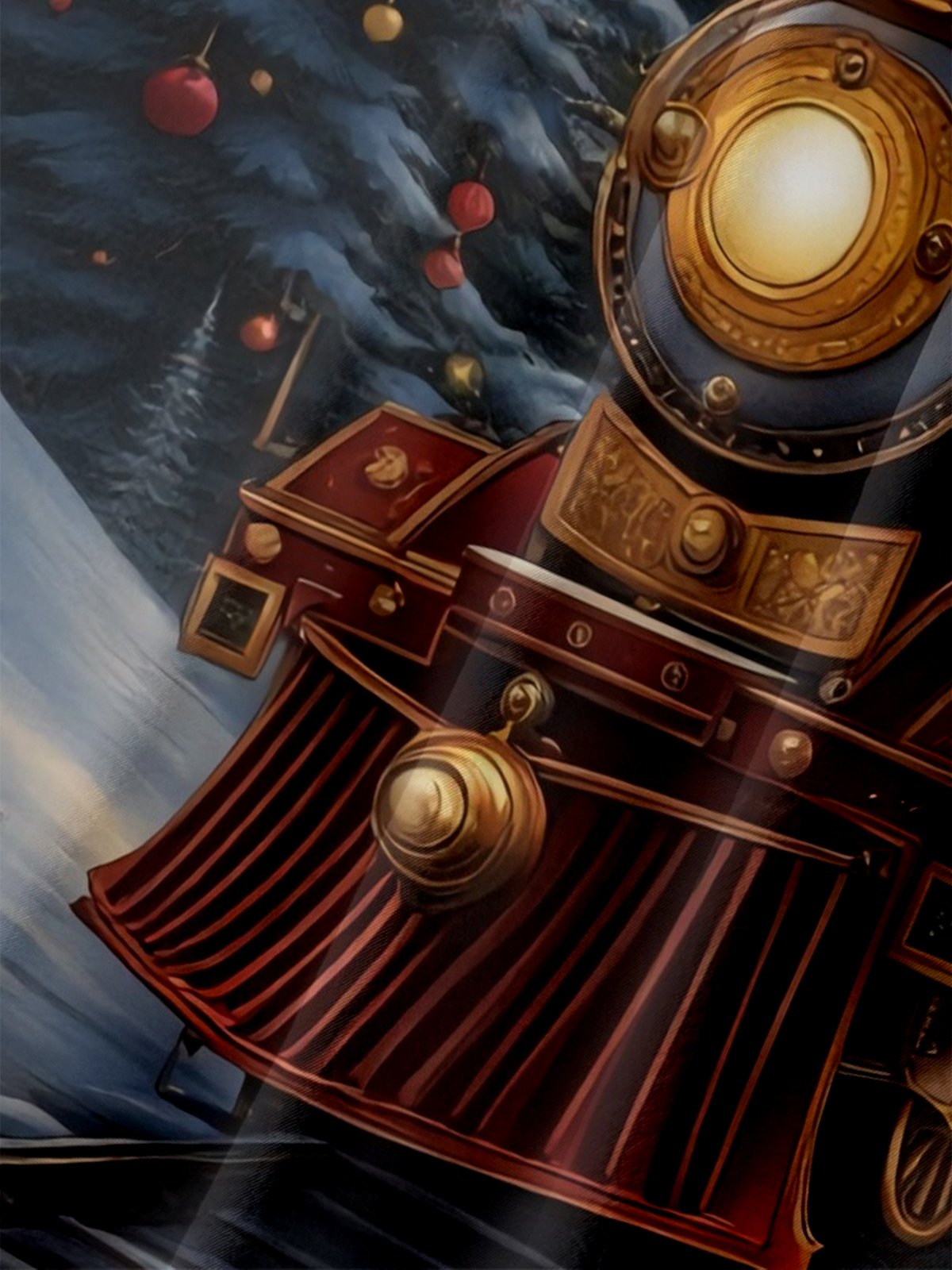 Moisture Wicking Christmas-Themed Train Chest Pocket Holiday Shirt