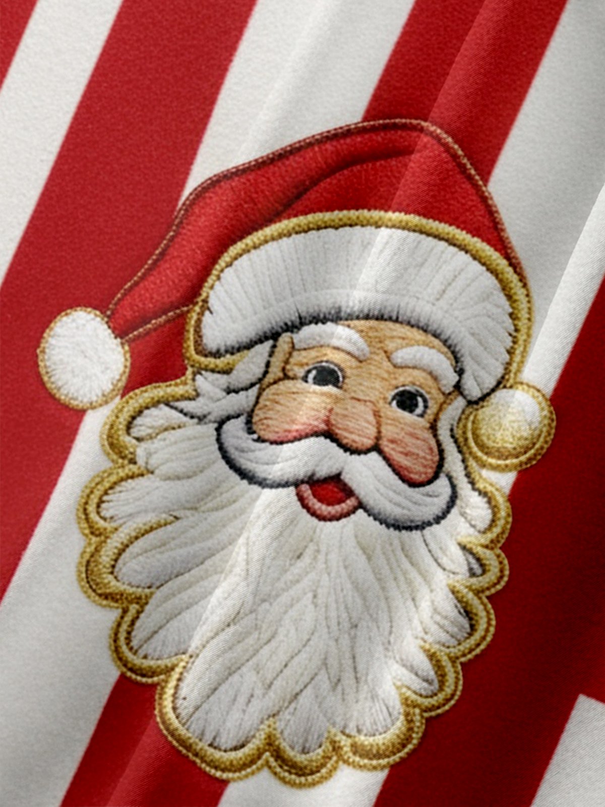 Moisture-wicking Christmas Santa Claus American Flag Chest Pocket Patriotic Holiday Shirt