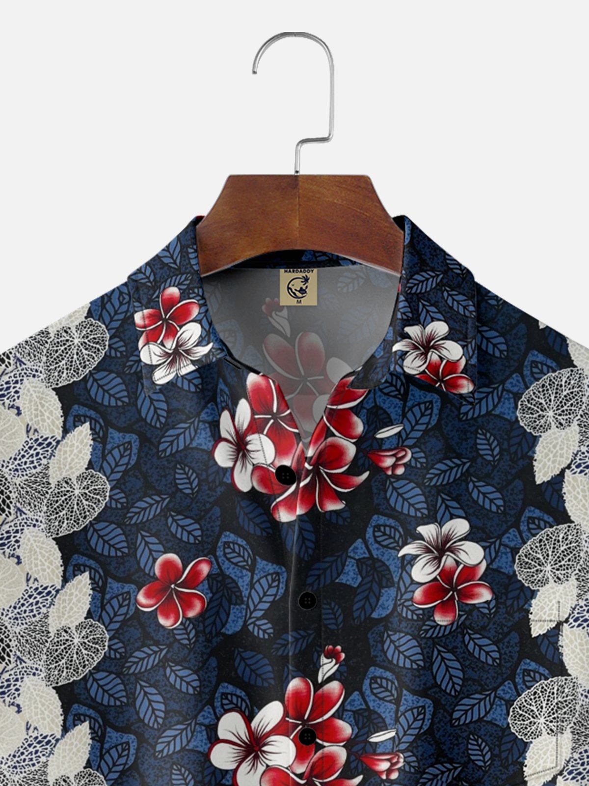 Moisture Wicking Tropical Plants Flowers Leaves Chest Pocket Hawaiian Shirt