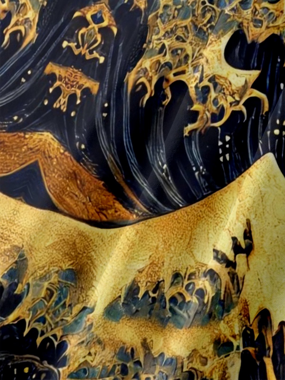 Moisture-wicking Japanese Ukiyo-e Wave Chest Pocket Casual Shirt