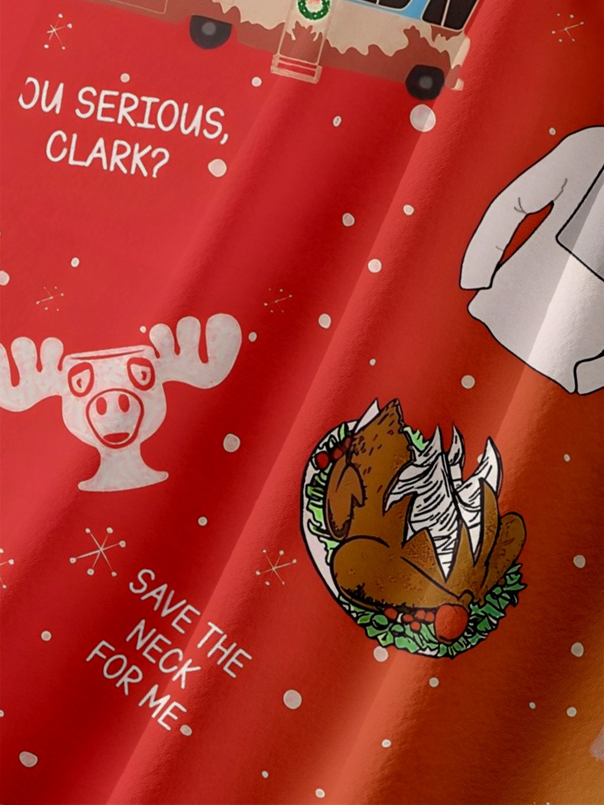 Moisture Wicking Crazy Christmas Vacation Eddie Chest Pocket Hawaiian Shirt