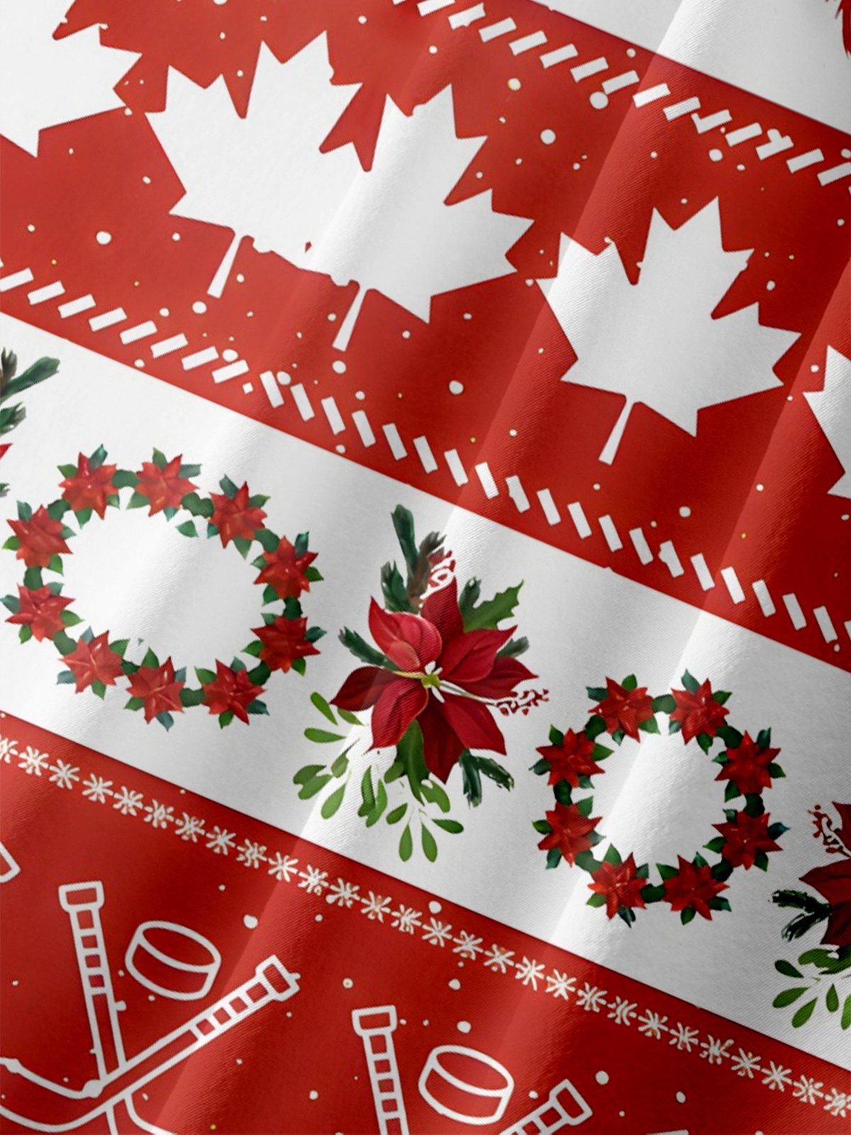 Moisture-wicking Canada Merry Christmas Maple Leaves Chest Pocket Casual Shirt