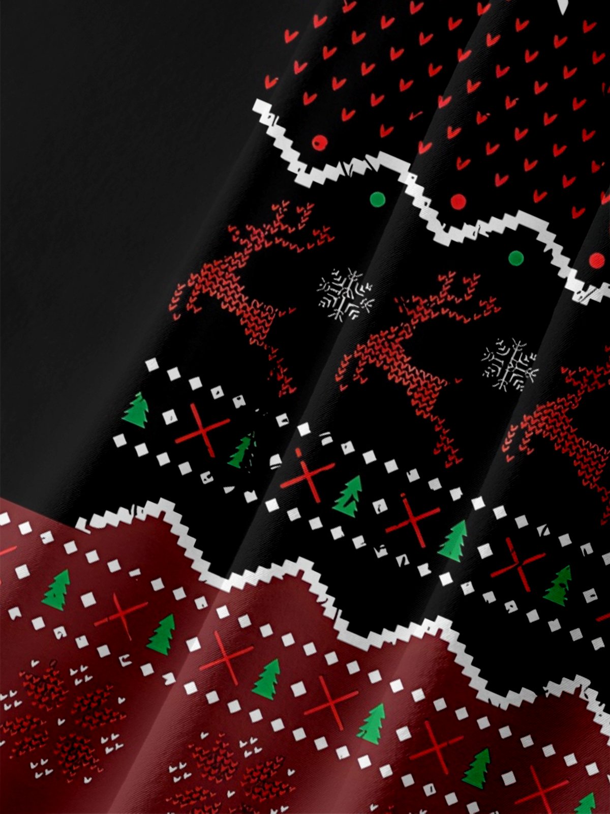 Moisture-wicking Christmas Elk Car Snowflake Chest Pocket Casual Shirt