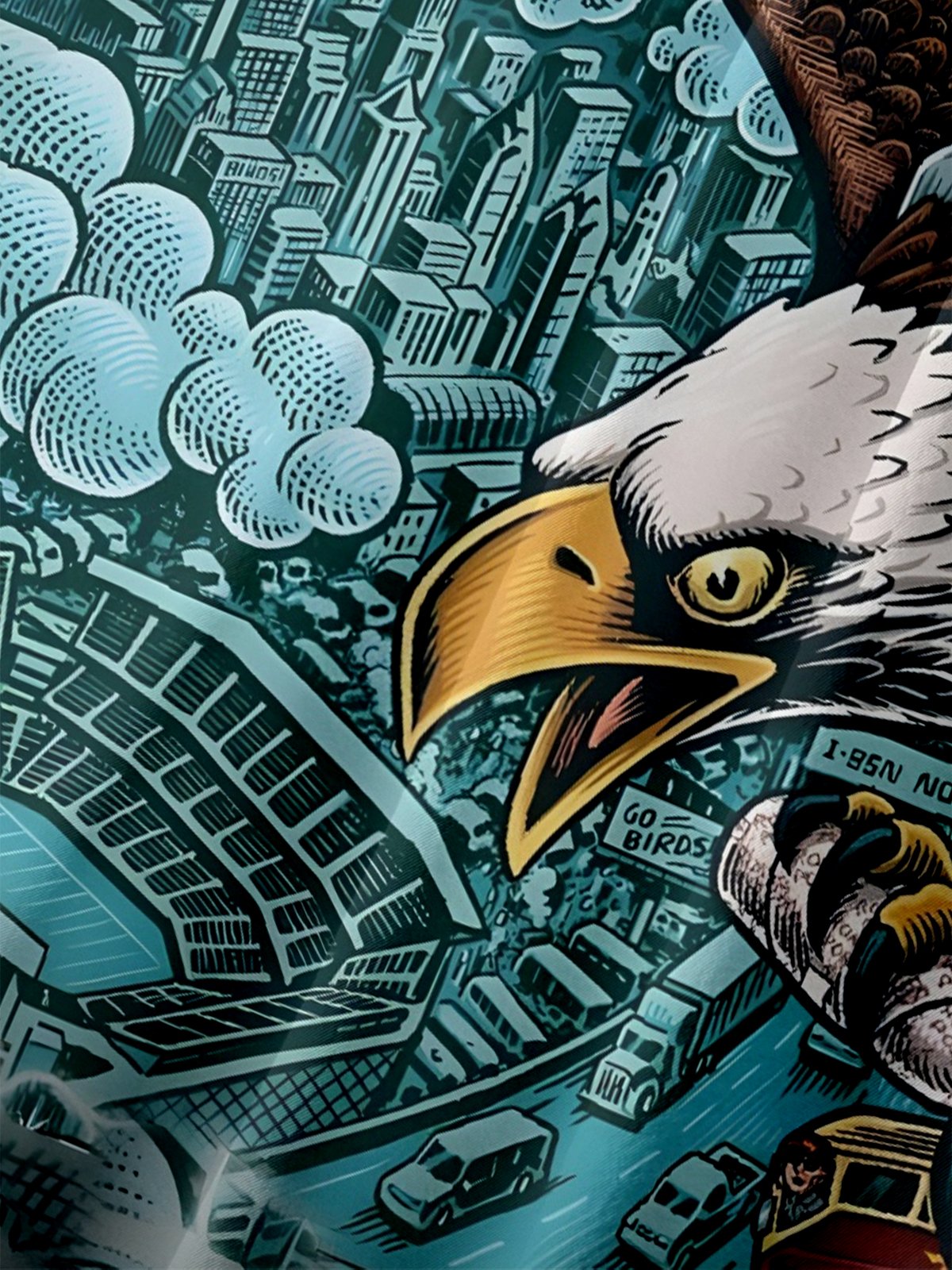 Moisture-Wicking American Football Philadelphia Art Eagles Chest Pocket Casual Shirt