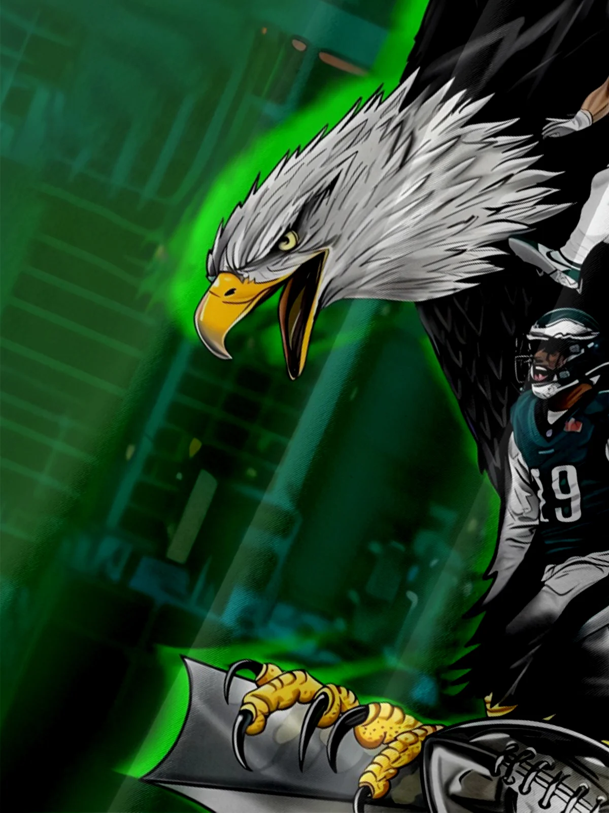 Moisture-Wicking American Football Philadelphia Art Eagles Chest Pocket Casual Shirt