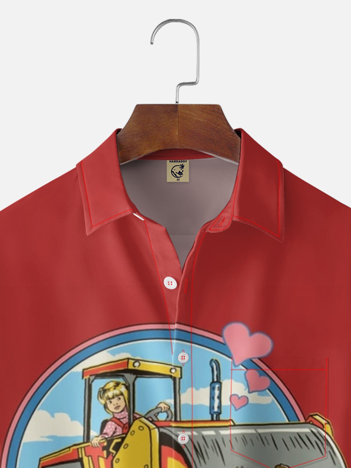 Moisture-wicking Valentine's Day You're My Crush Chest Pocket Casual Shirt