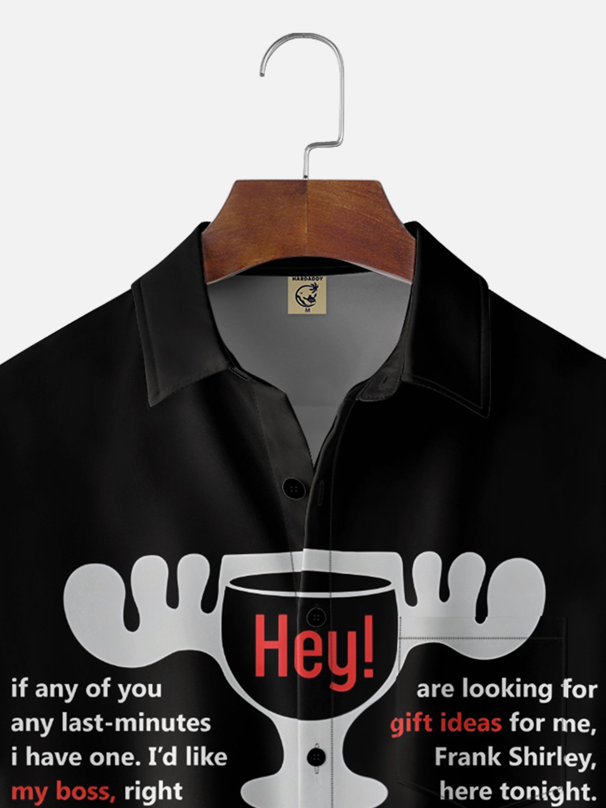 Moisture Wicking Christmas Story Slogan Chest Pocket Holiday Shirt