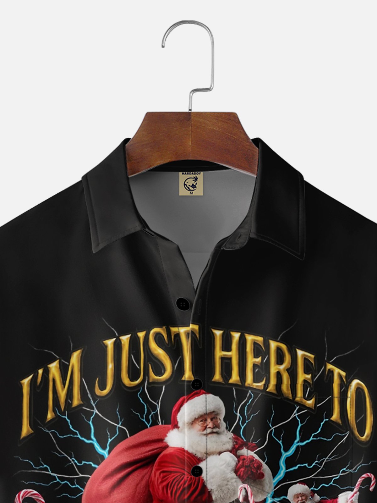 Moisture-wicking Christmas Santa Claus Chest Pocket Casual Shirt