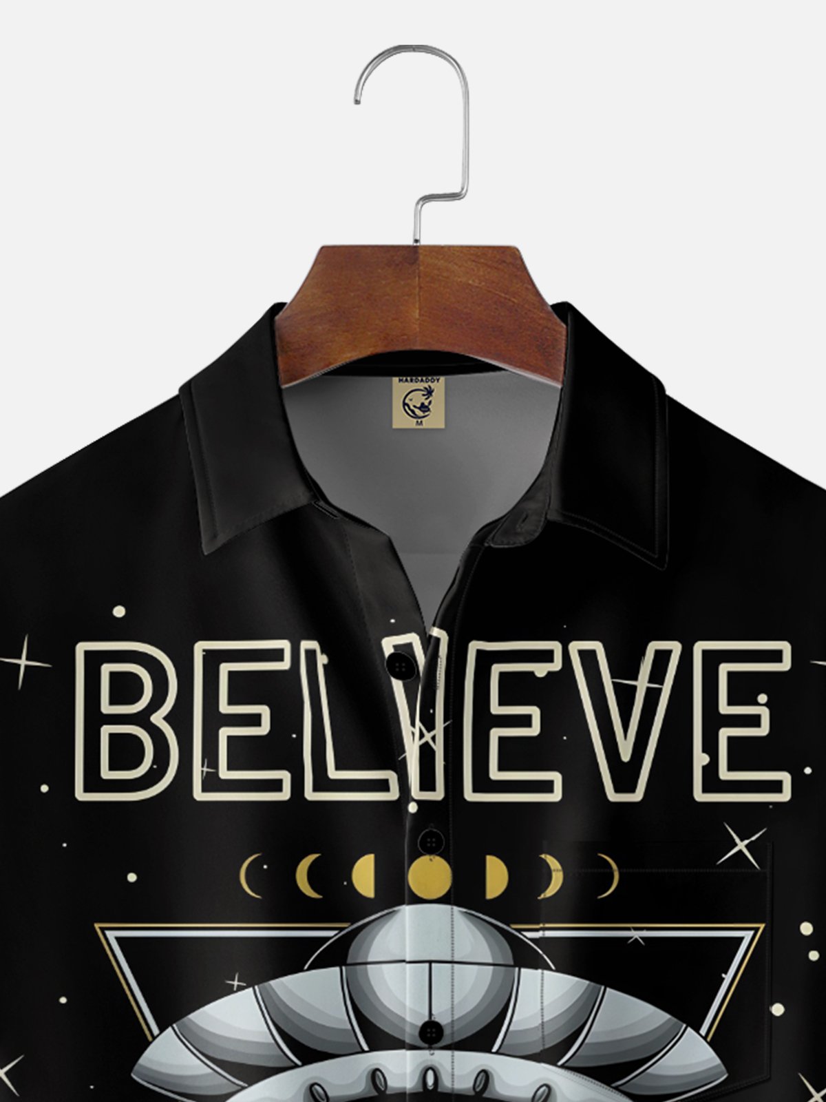 Moisture-wicking Believe UFO Bigfoot Chest Pocket Hawaiian Shirt