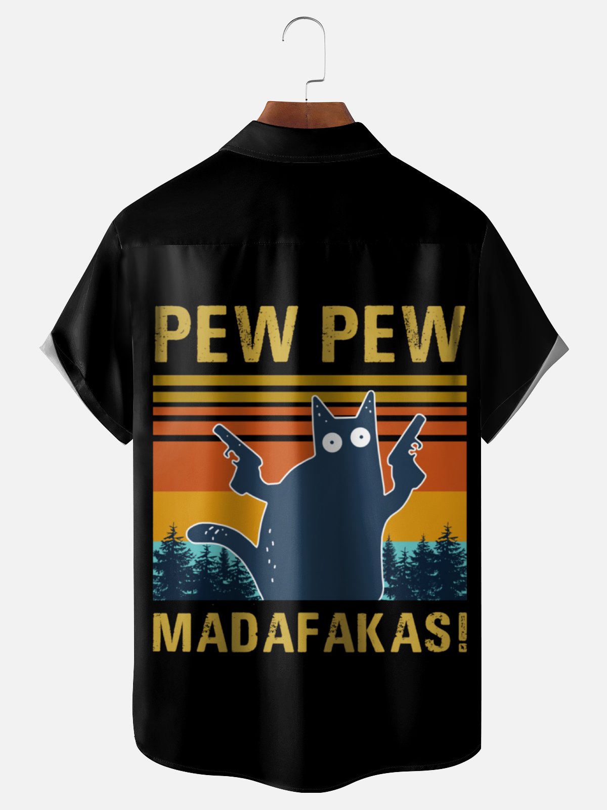 Moisture Wickin PEW PEW MADAFAKAS! Chest Pocket Holiday Hawaiian Shirt