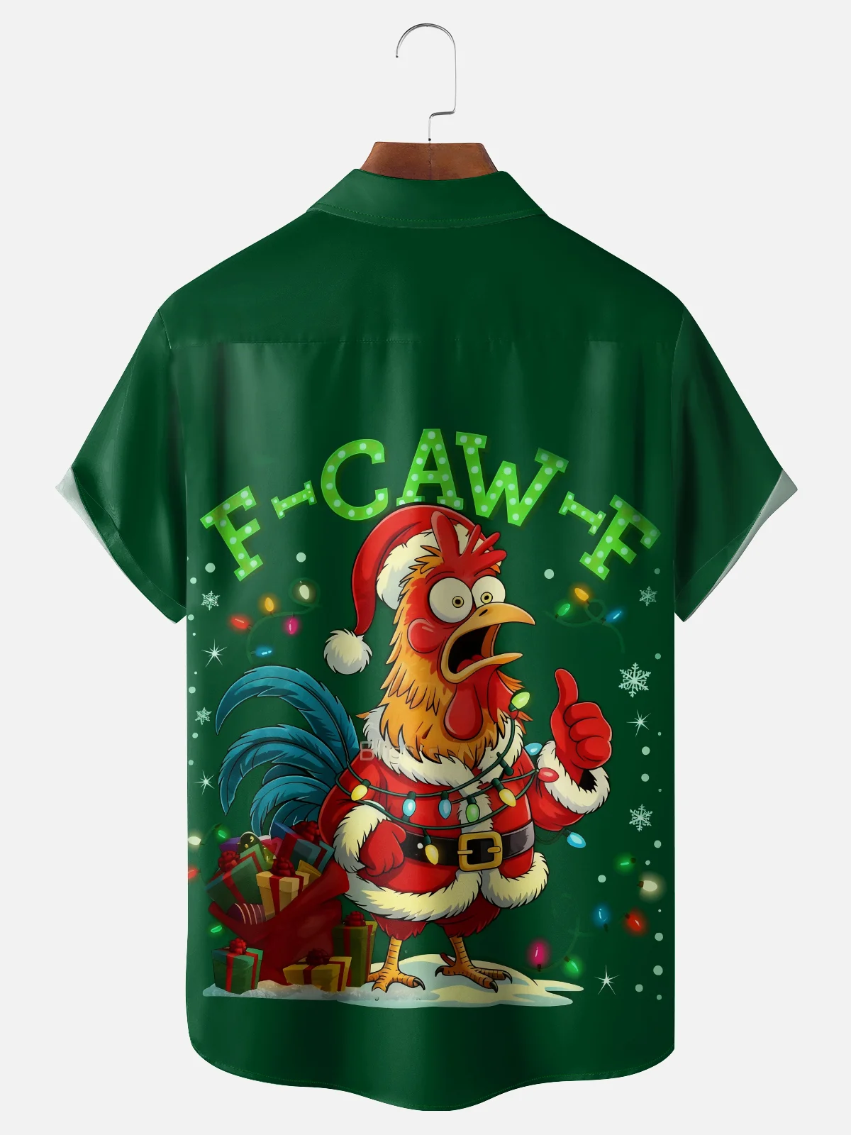 Moisture-wicking Christmas Chicken Chest Pocket Holiday Shirt