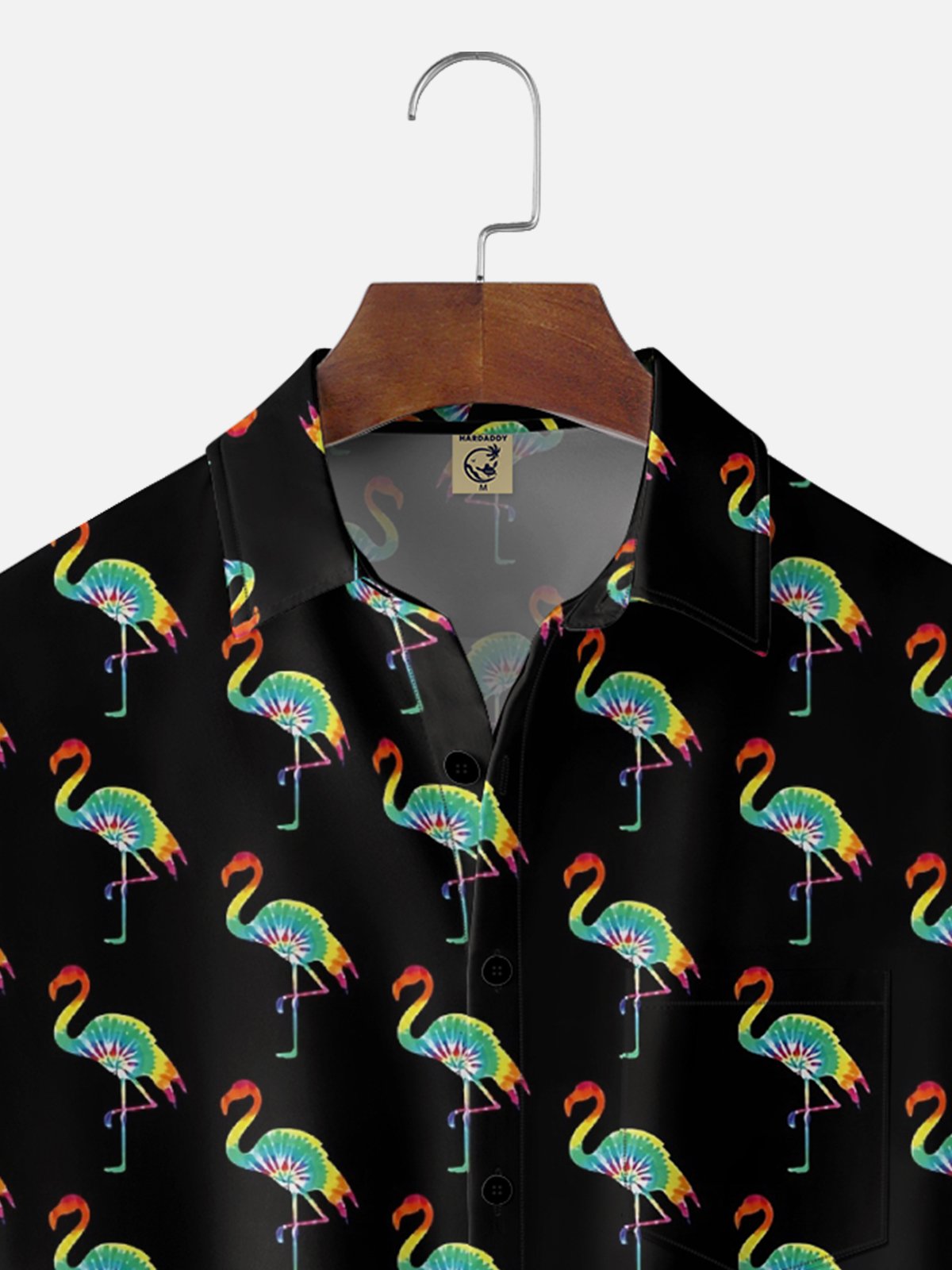 Moisture-wicking Flamingo Chest Pocket Hawaiian Shirt