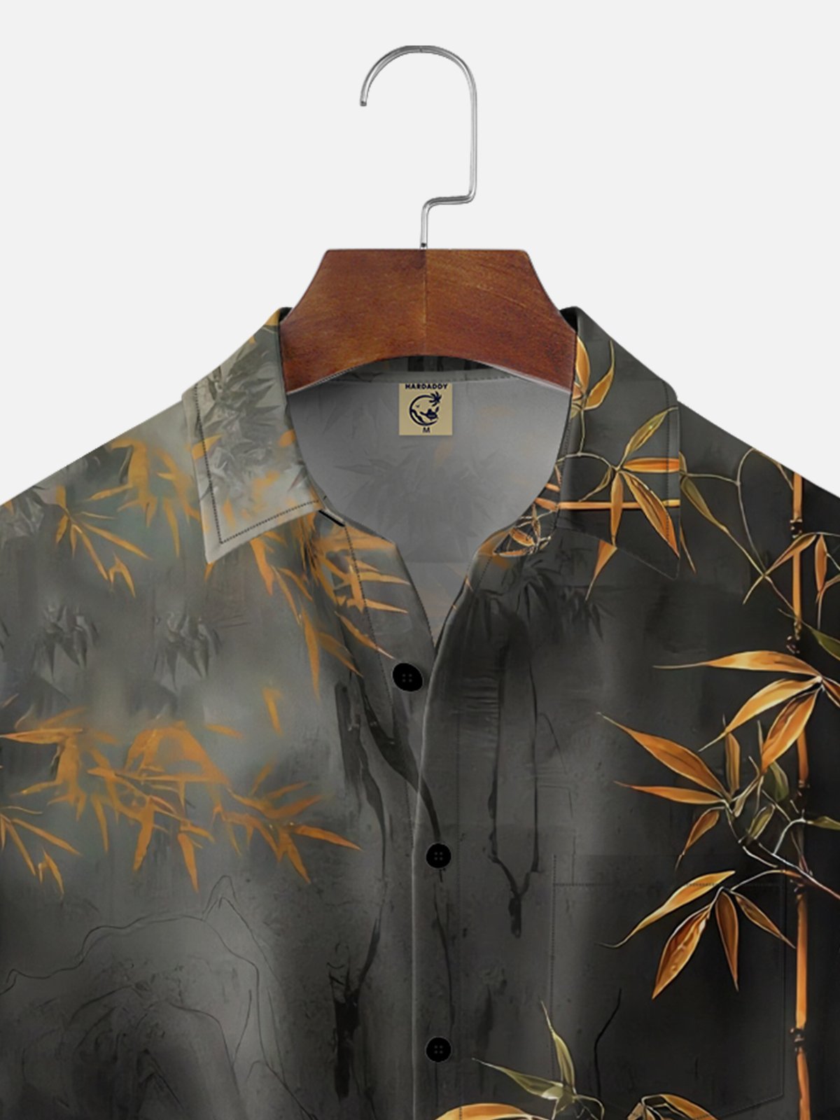 Moisture Wicking Bamboo Plant Chest Pocket Holiday Hawaiian Shirt