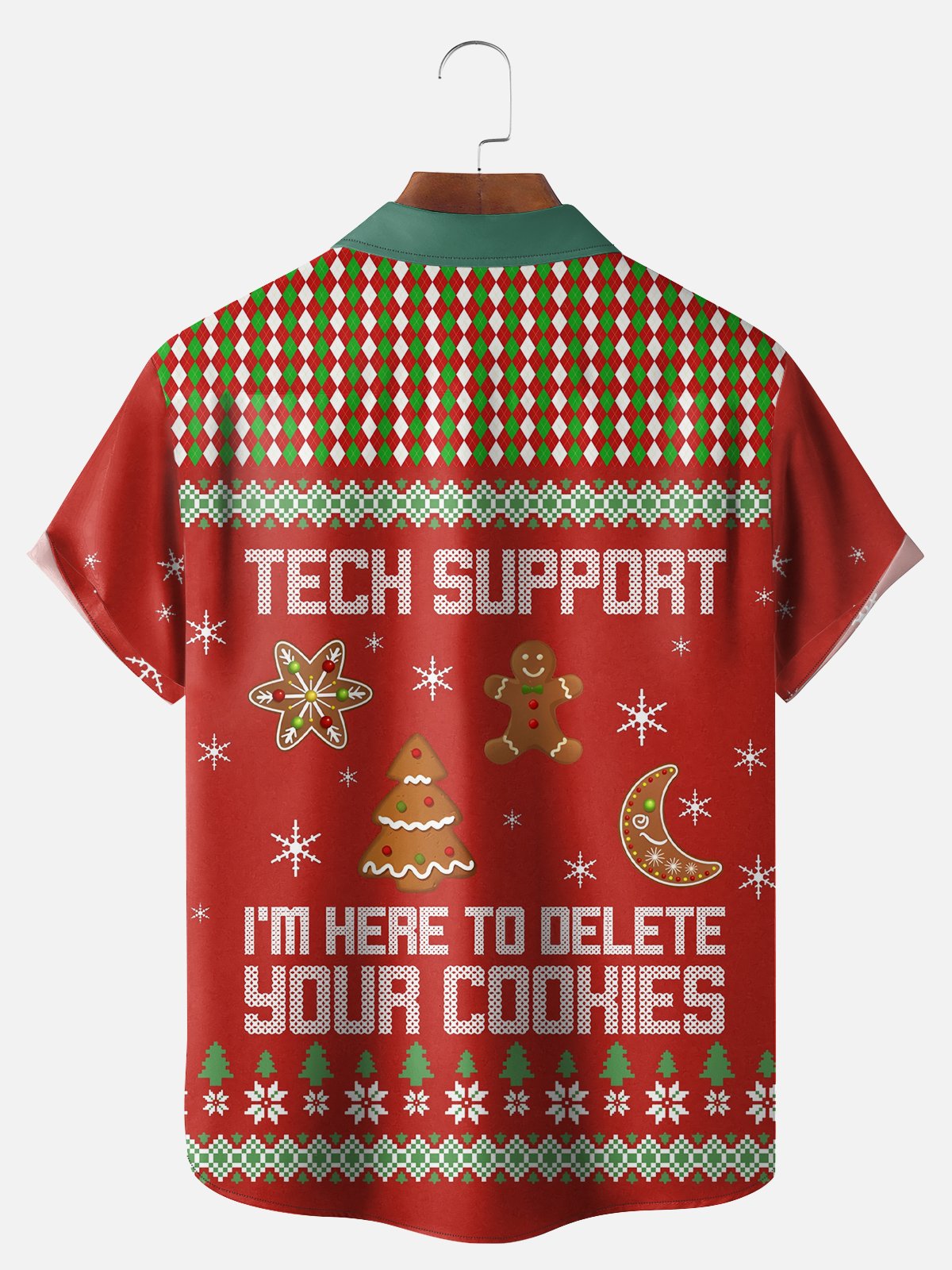 Big Size Moisture-wicking Christmas Tech Support Computer Programmer Chest Pocket Casual Shirt